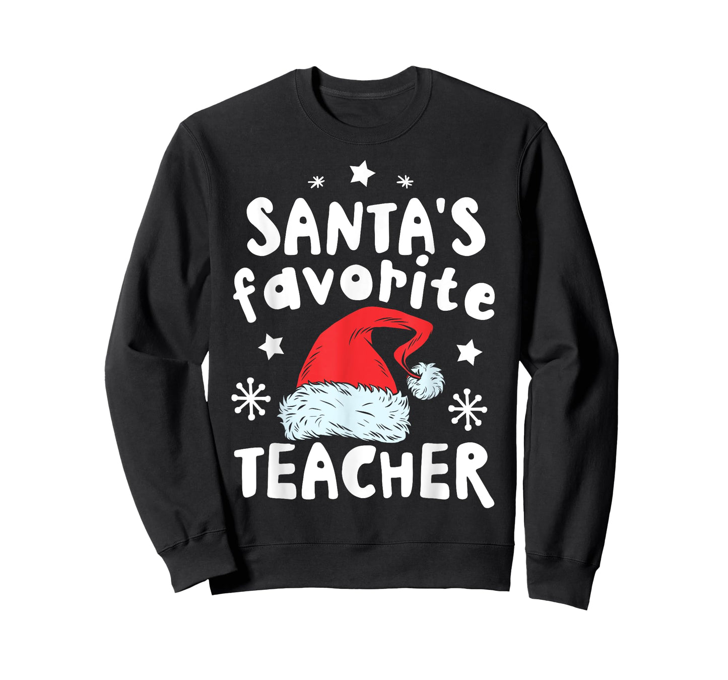 Santa's Favorite Teacher Christmas Women Men Santa Hat Xmas T-Shirt