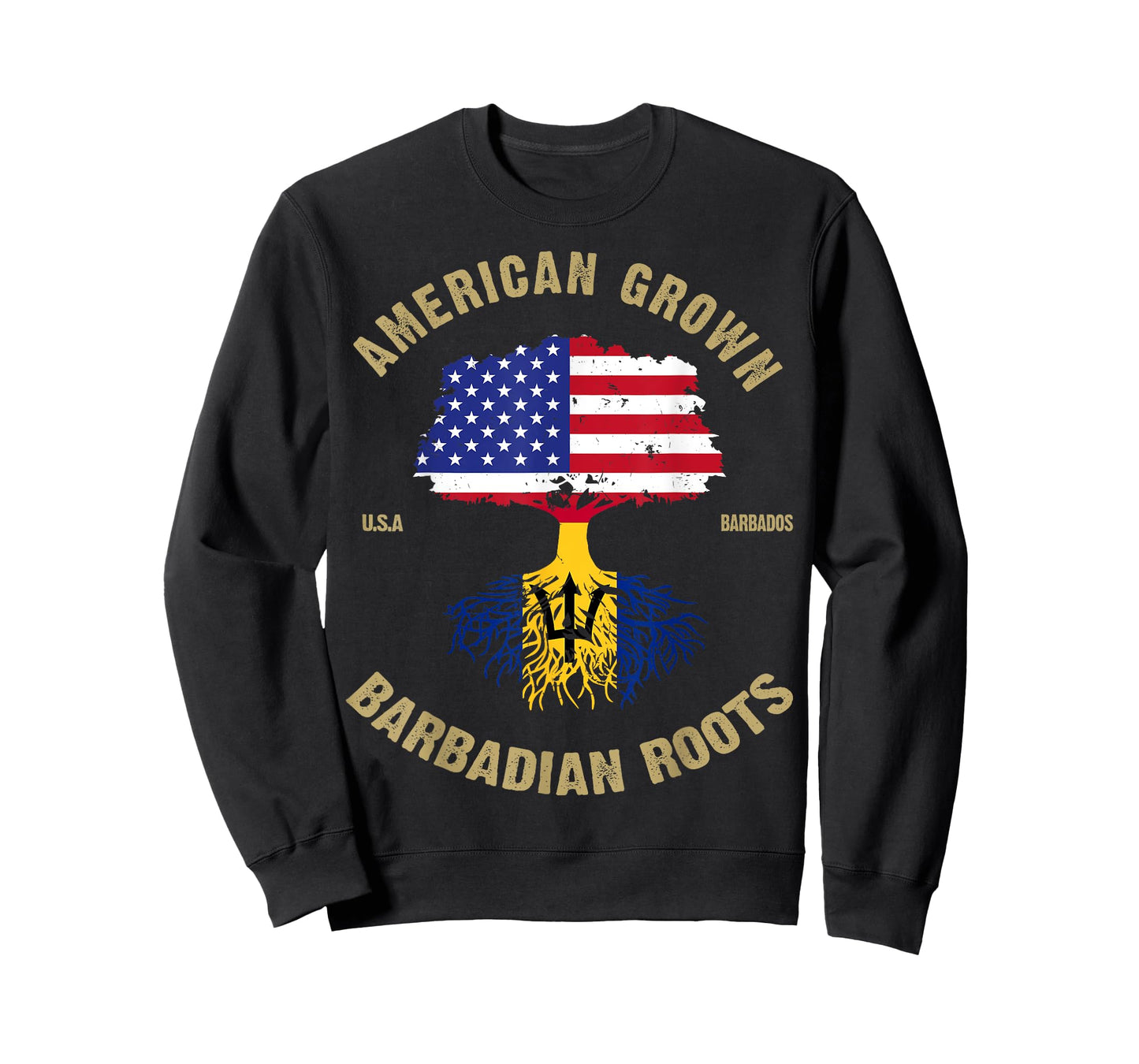 Barbados Bajan Barbadian Heritage Proud Half Barbadian Flag T-Shirt