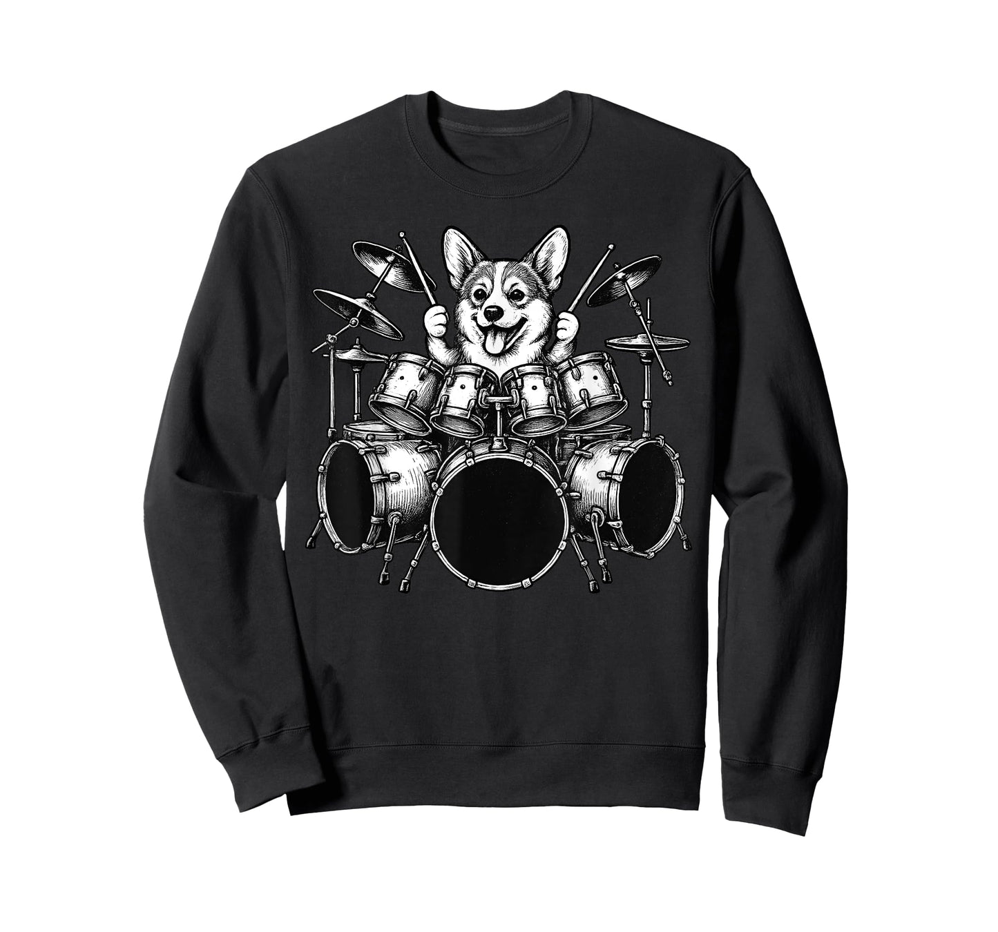 Corgi Playing Drums Drummer Dog Lover T-Shirt