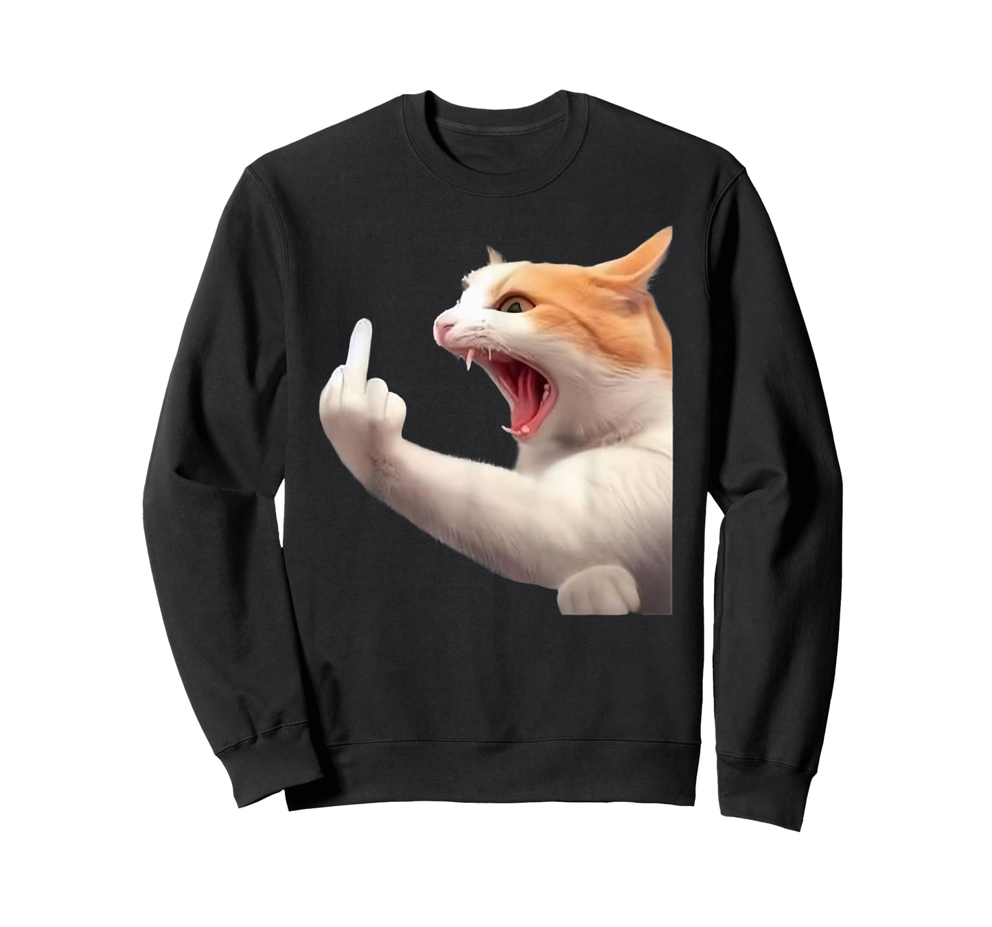 Angry Cat Middle Finger Meme Funny Catcore Tee for Gen Z T-Shirt