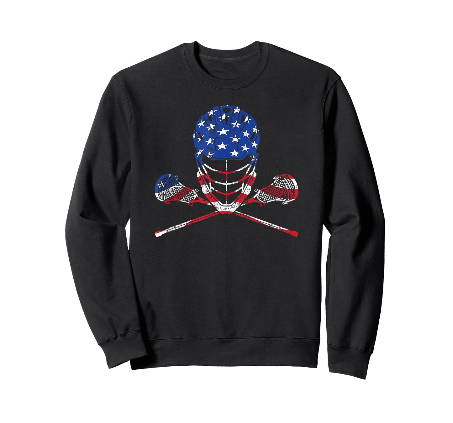 Lacrosse American Flag, Lax Helmet And Sticks Men Women Kids T-Shirt
