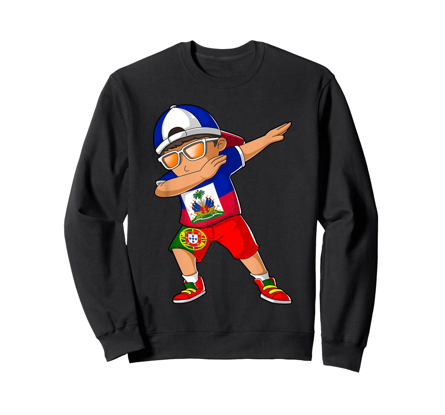 Half Haitian Half Portuguese Boy Haiti Portugal Flag T-Shirt