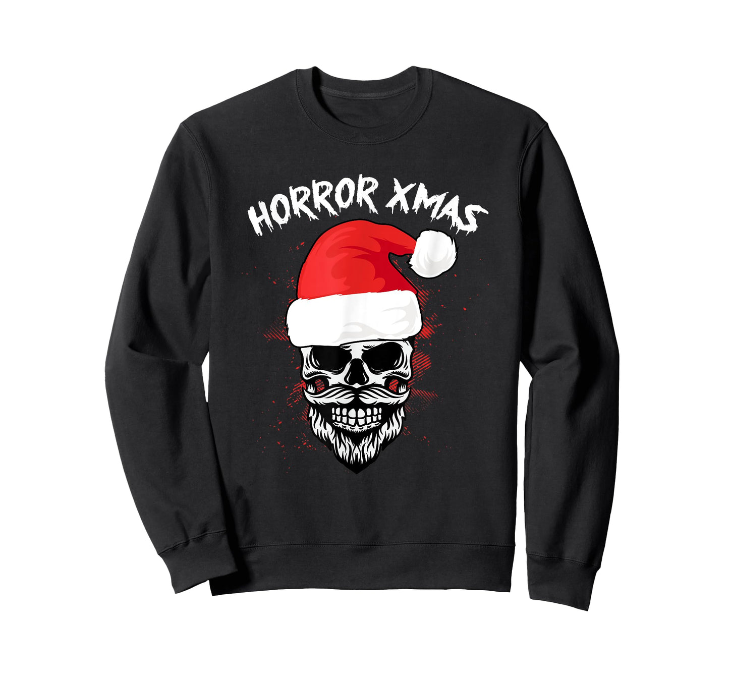 Horror X-Mas Christmas Pajama Cool Skeleton Skull Santa Hat T-Shirt