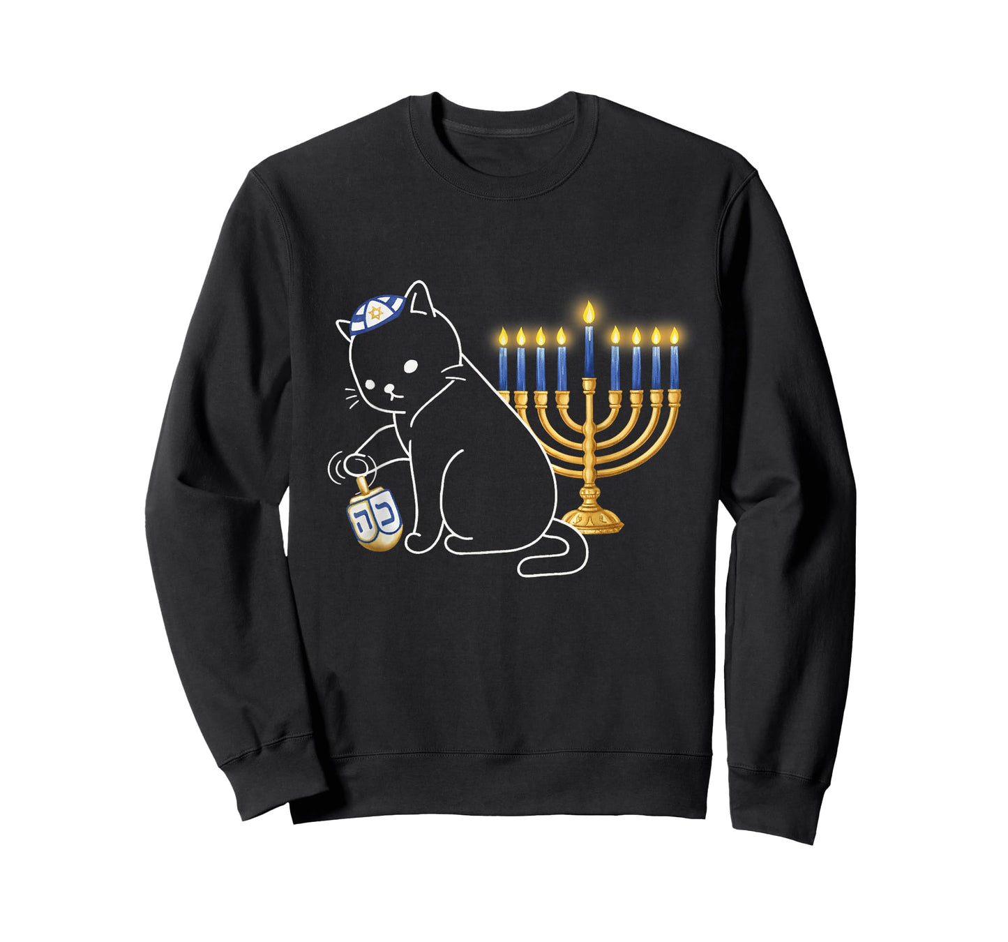 Hanukkah Cat Happy Hanucat Holiday Hanukkat Jewish T-Shirt