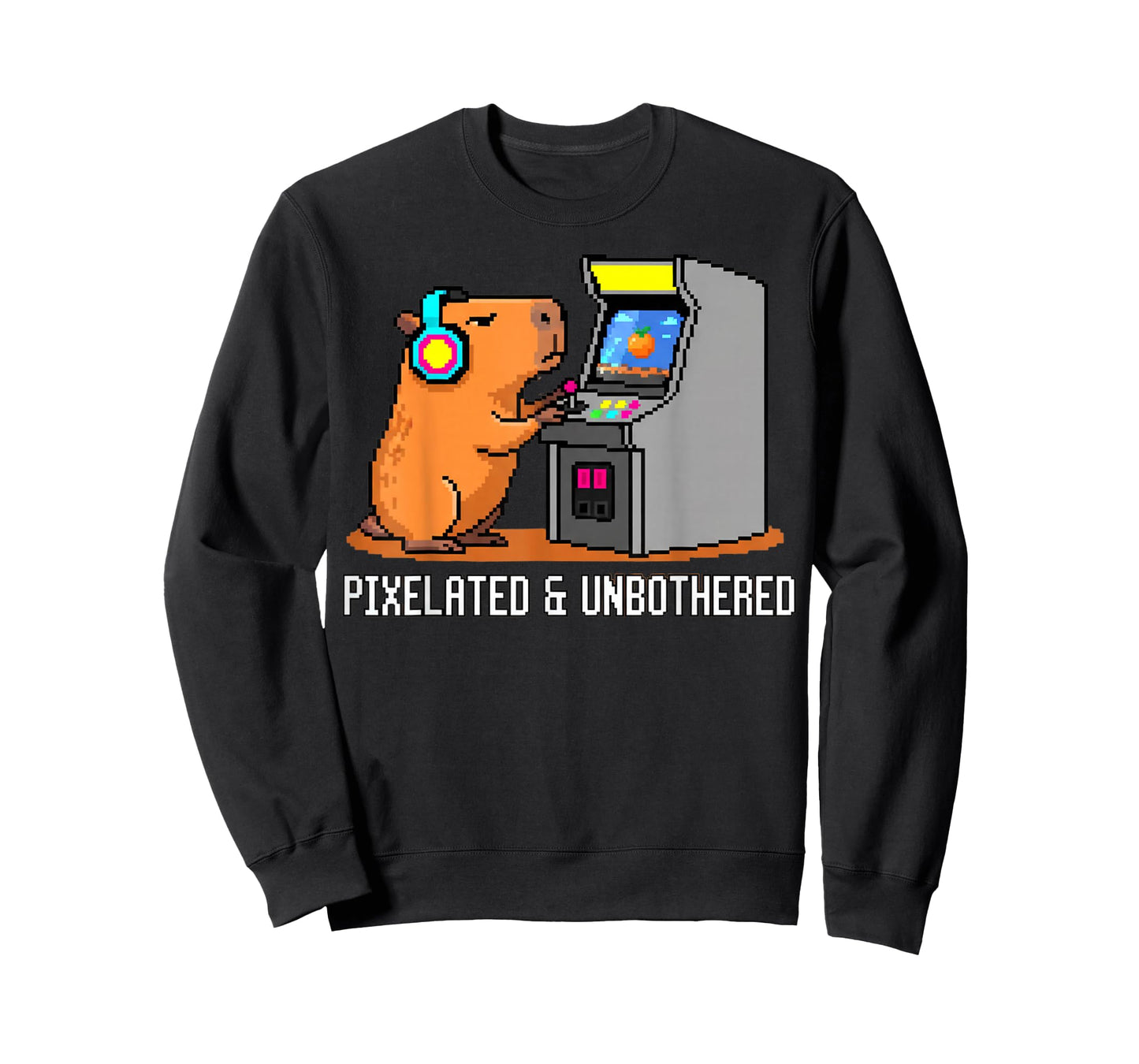Pixelated Unbothered Capybara Retro Gaming Gamer T-Shirt