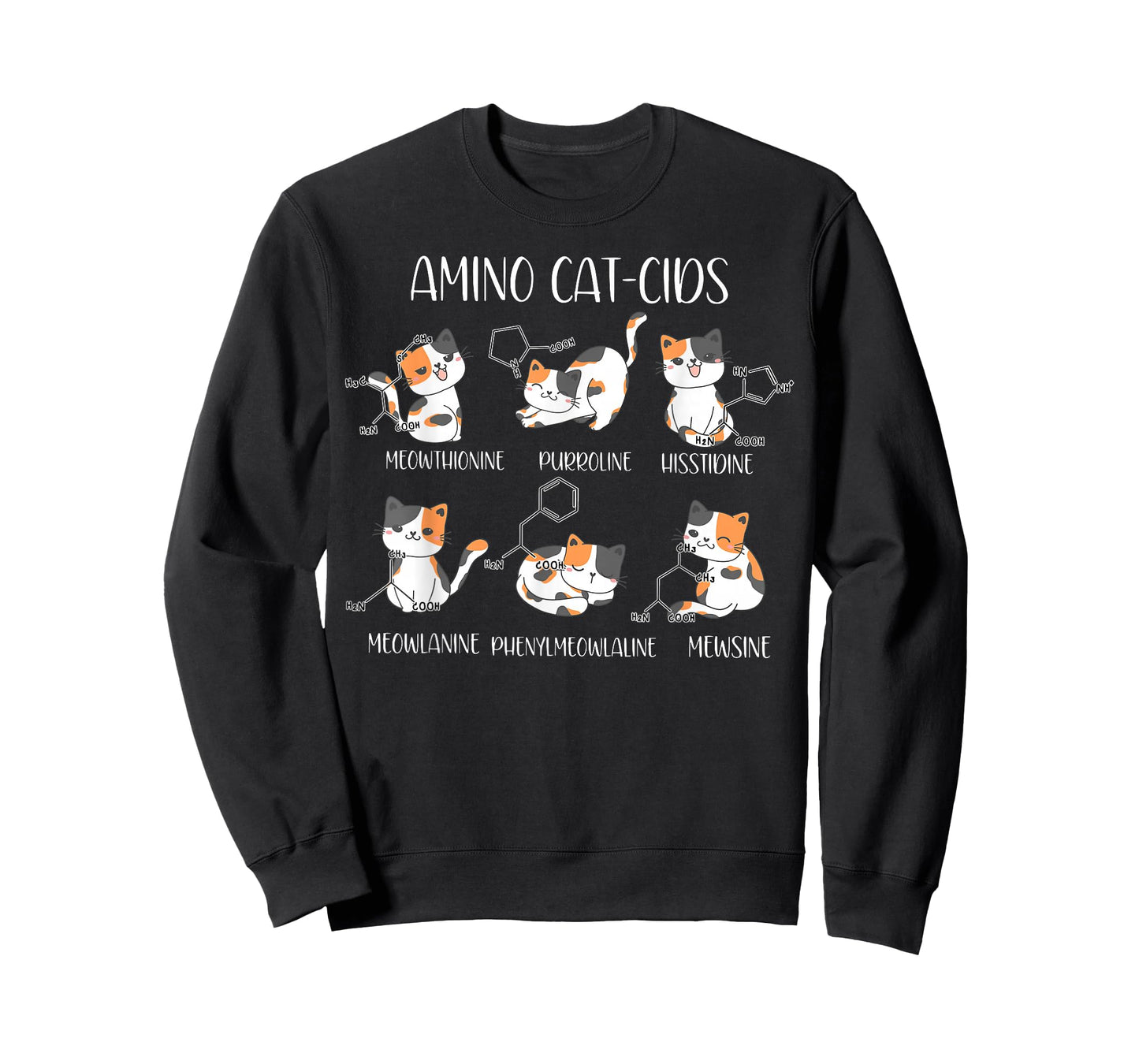 Amino Acid Cats Chemistry Cute Science Teacher Cat Lovers T-Shirt