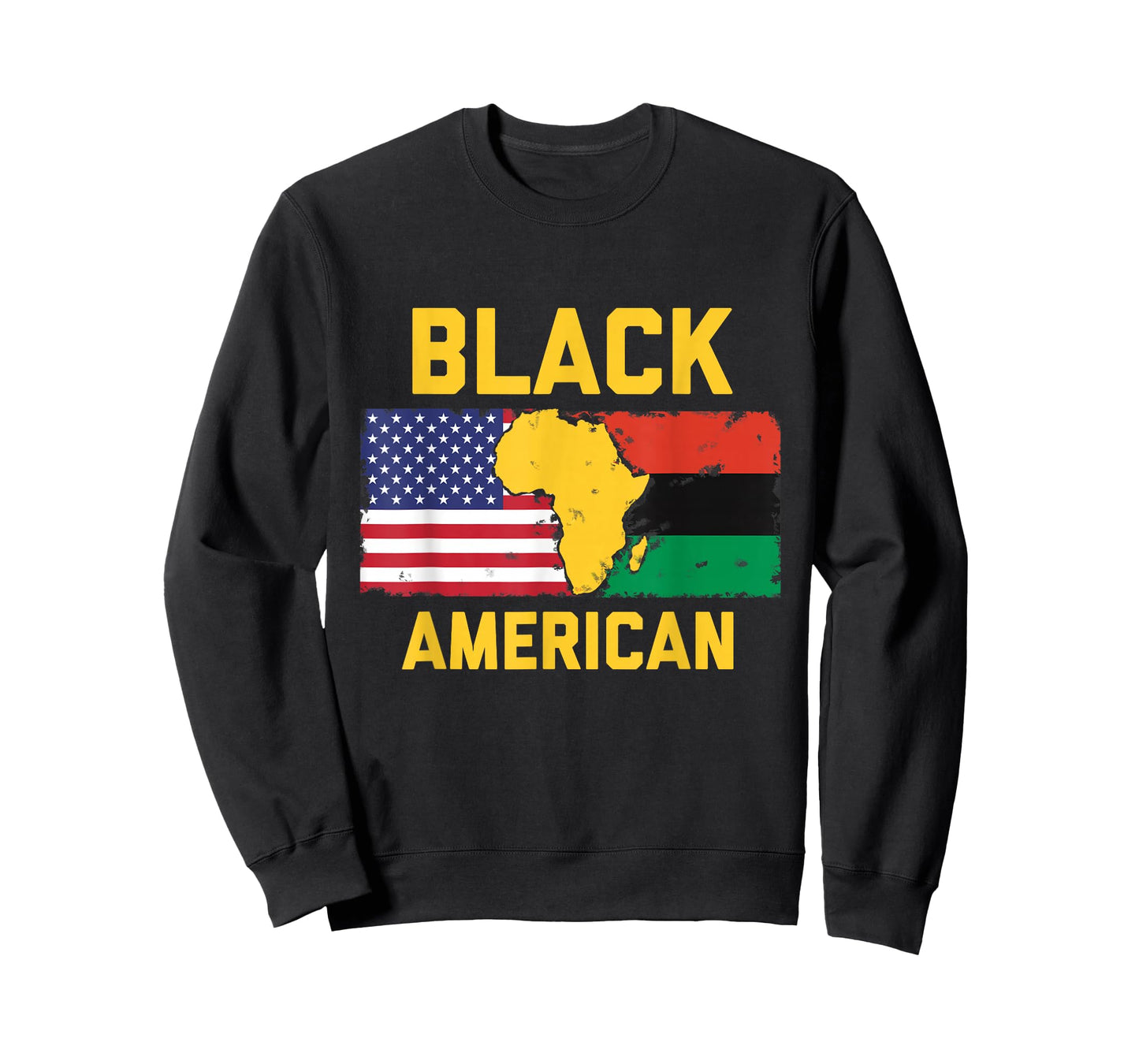 Black American Design with Pan-African and American Flag T-Shirt