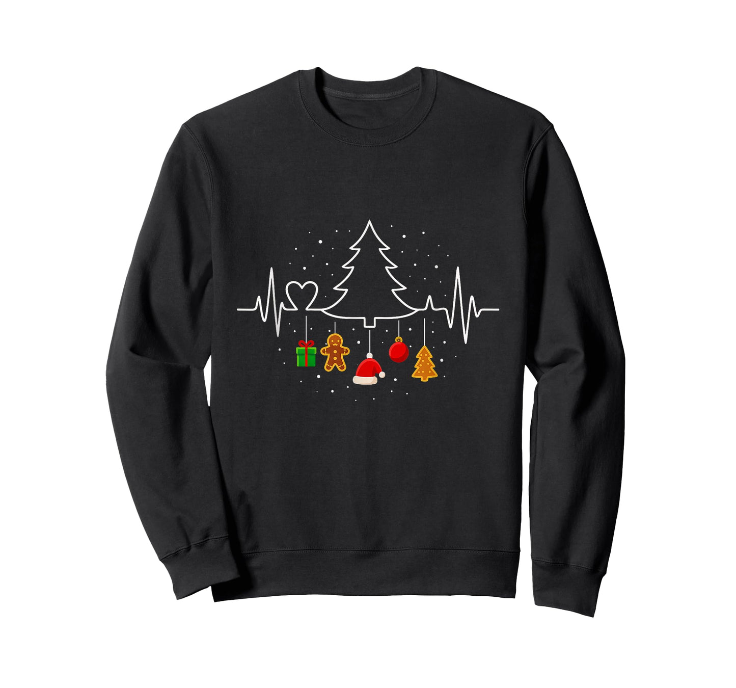 Christmas Tree Heartbeat Funny Nurse T-Shirt