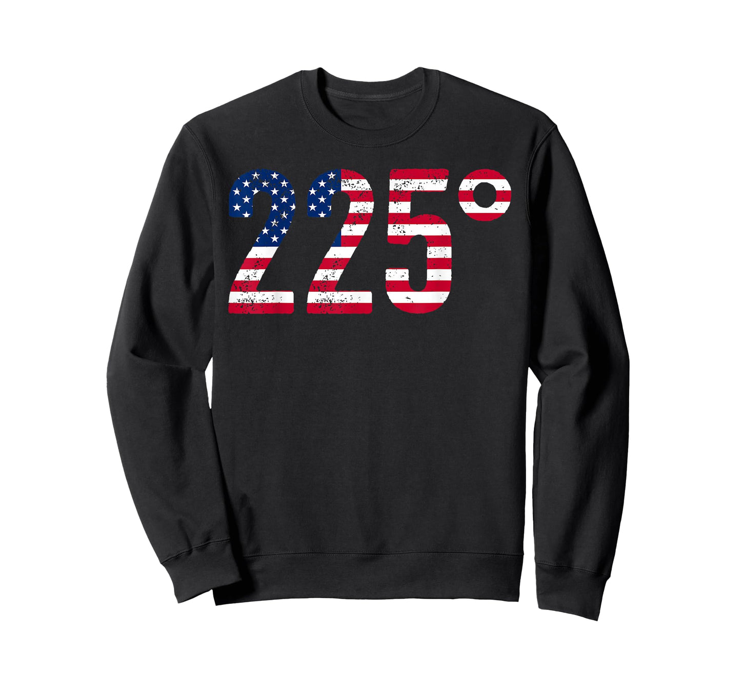 225 Degrees BBQ Smoking Meat Barbecue American Flag USA T-Shirt