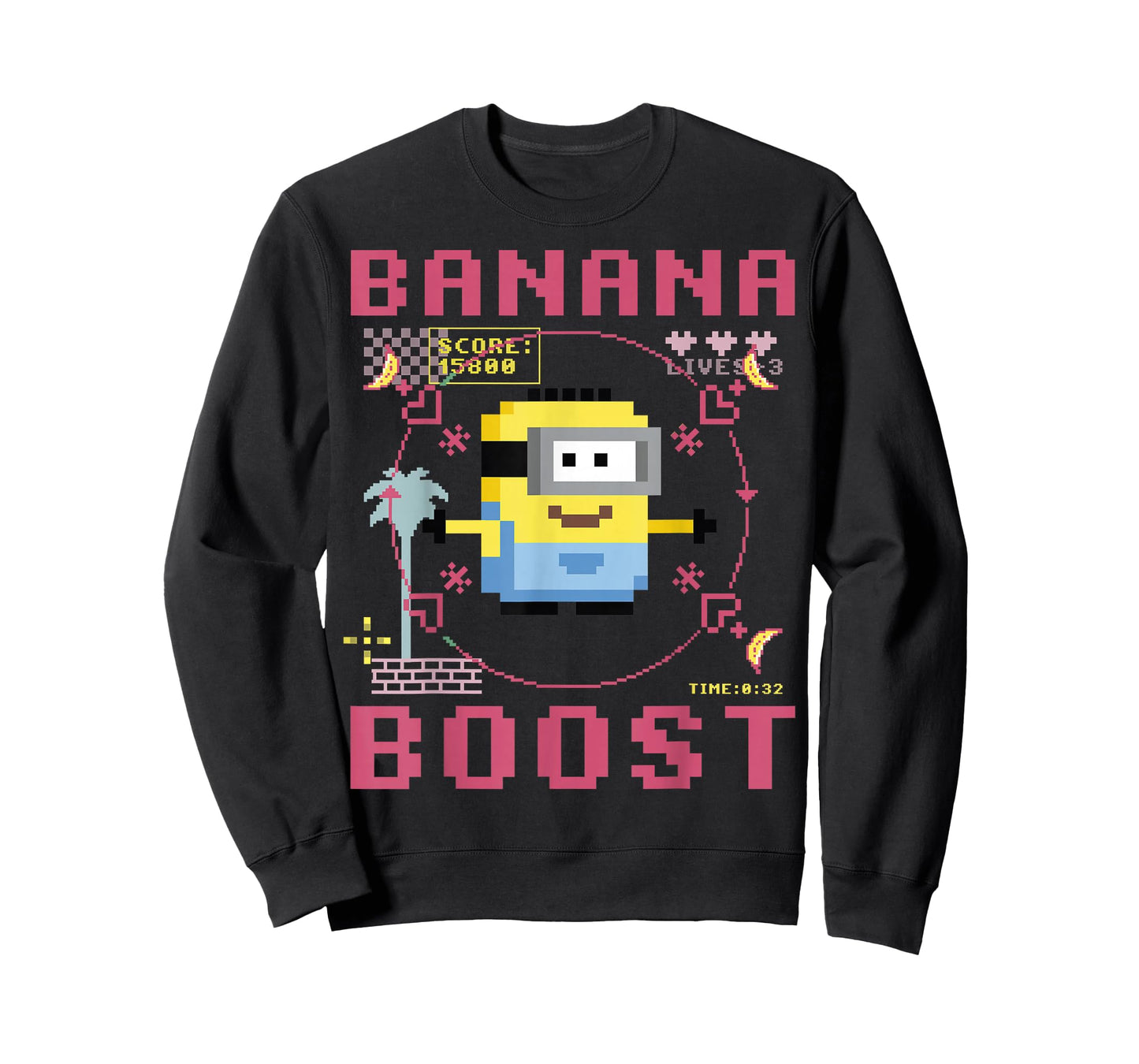 Despicable Me Minions 8-Bit Banana Boost Graphic T-Shirt T-Shirt