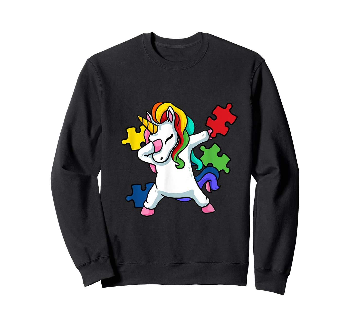 Dabbing Unicorn Puzzle Kids Autism Awareness Month T-Shirt