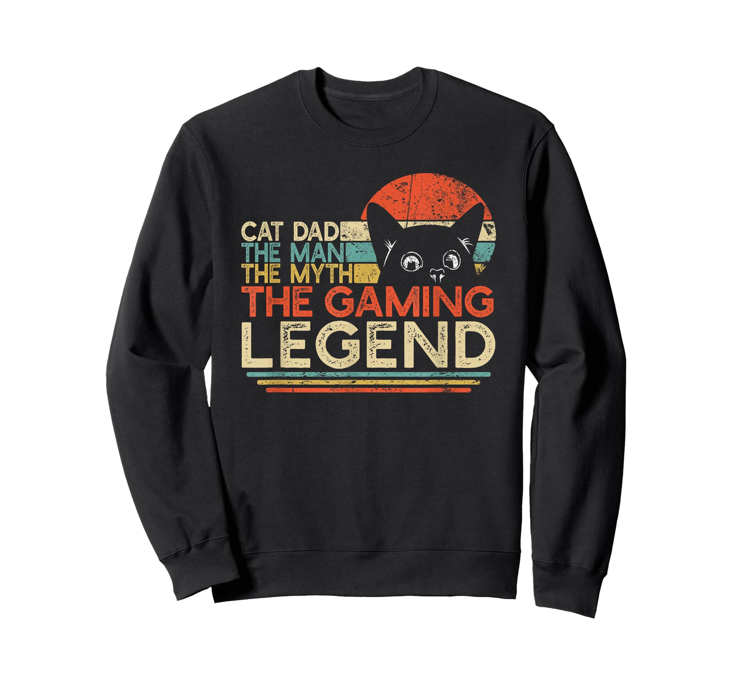 Video Game Player Cat Dad Man Myth Gaming Legend Gamer T-Shirt