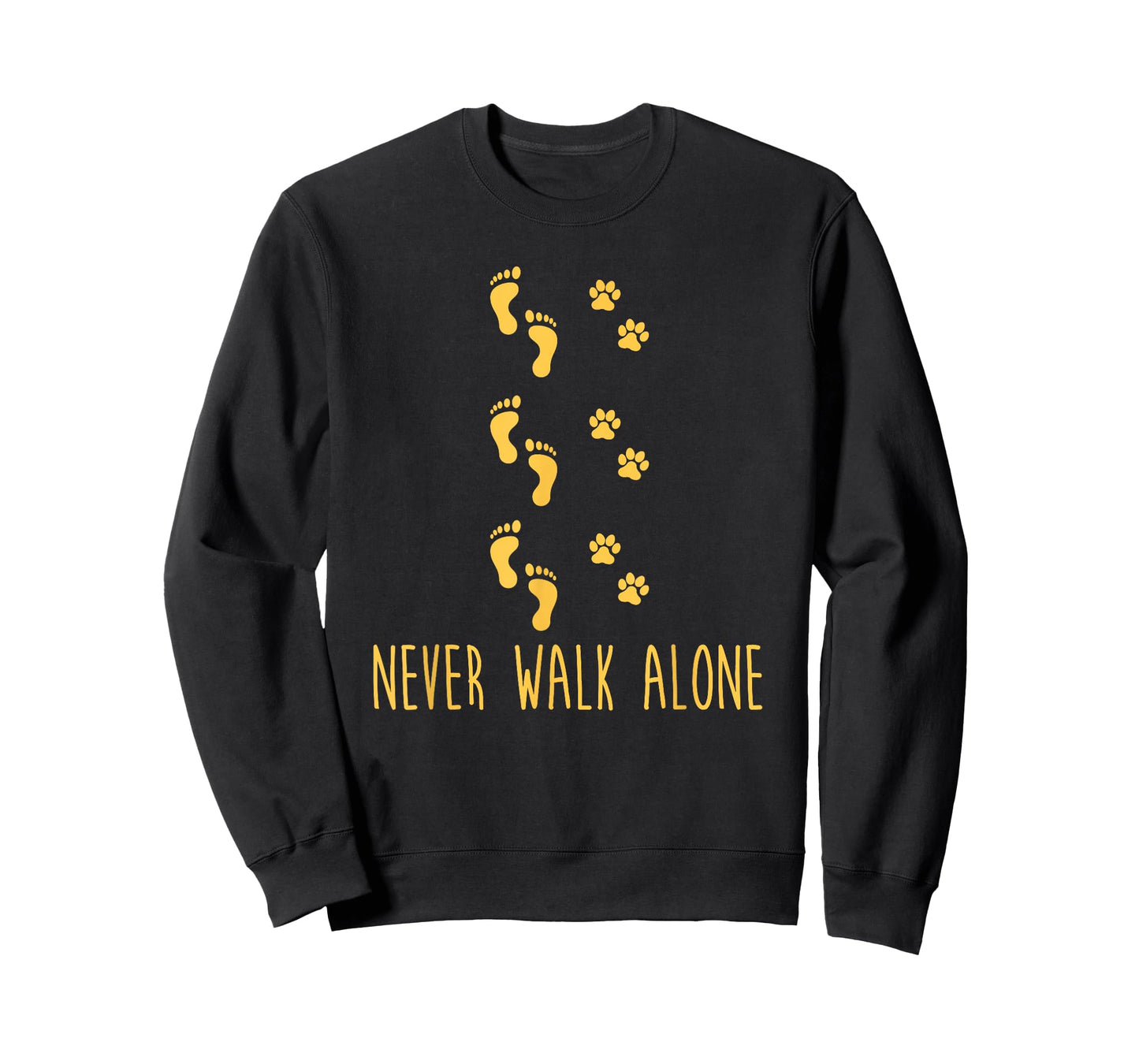 Dog Never Walk Alone Paws and Footprint T-Shirt T-Shirt