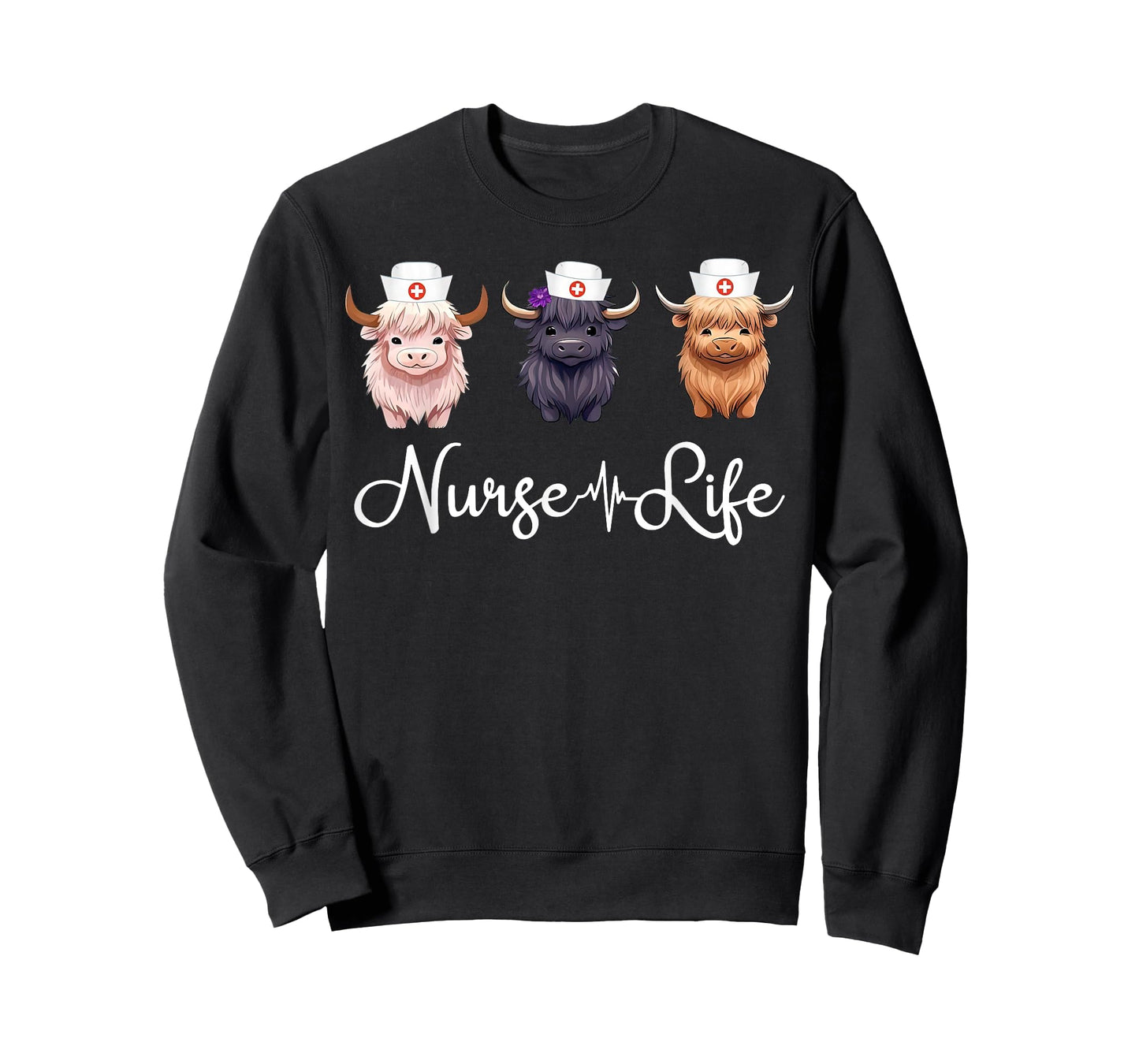 Cute Highland Cow Nurse Life Farm Animal Lover Nursing T-Shirt