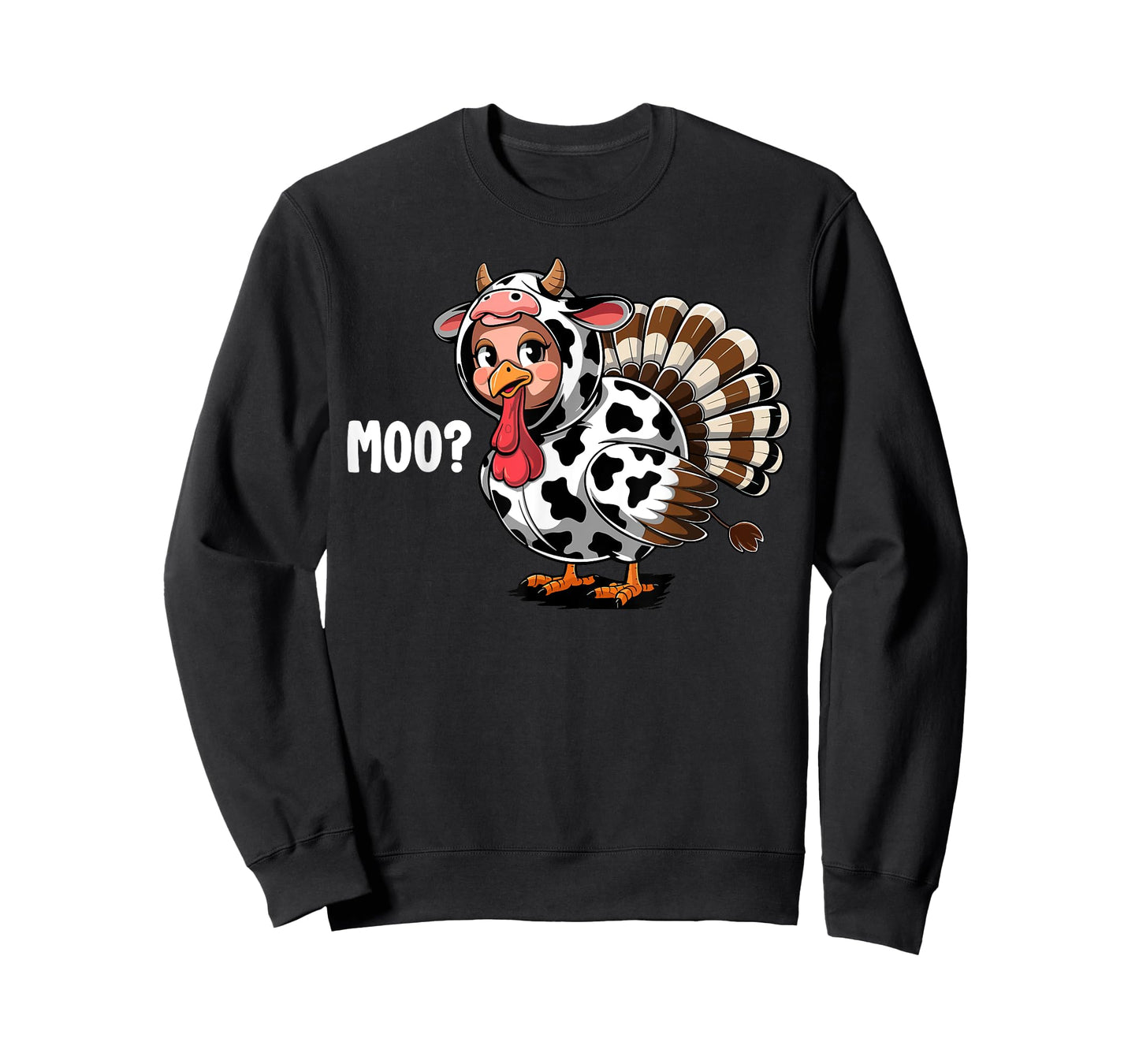 Turkey Moo Funny Thanksgiving Kids Boys Men T-Shirt