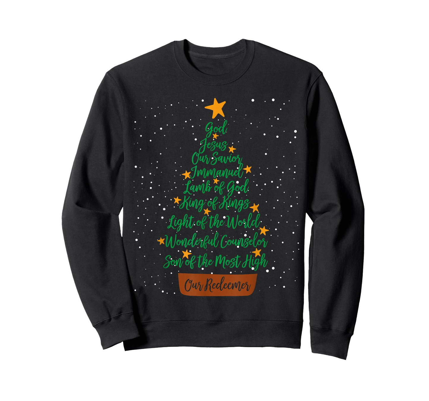 Christian Christmas Jesus Bible Names Xmas Tree Shaped T-Shirt