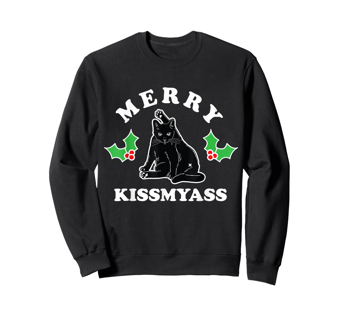 Merry Kissmyass Christmas Kitty Cat Butt T-Shirt for Men Women