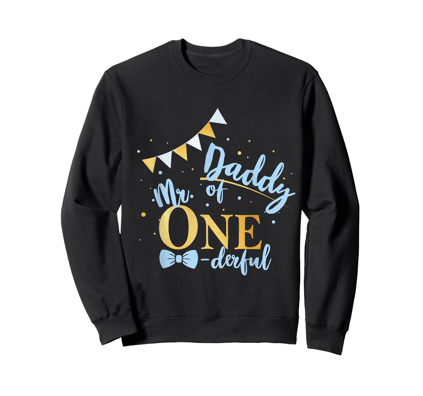 Daddy Of Mr One-derful Party Blue-Gold Dad Boy 1st Birthday T-Shirt