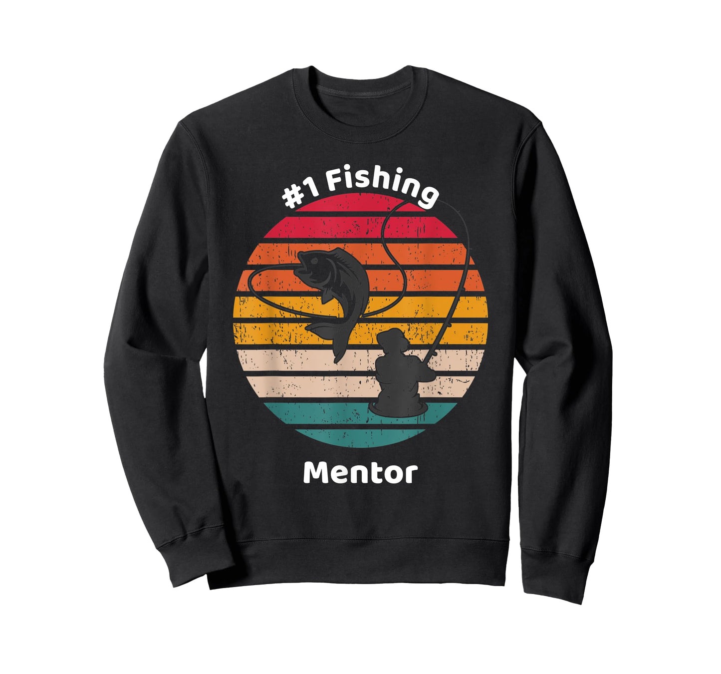 #1 Fishing Mentor Graphic Fisherman Fathers Day Gift T-Shirt