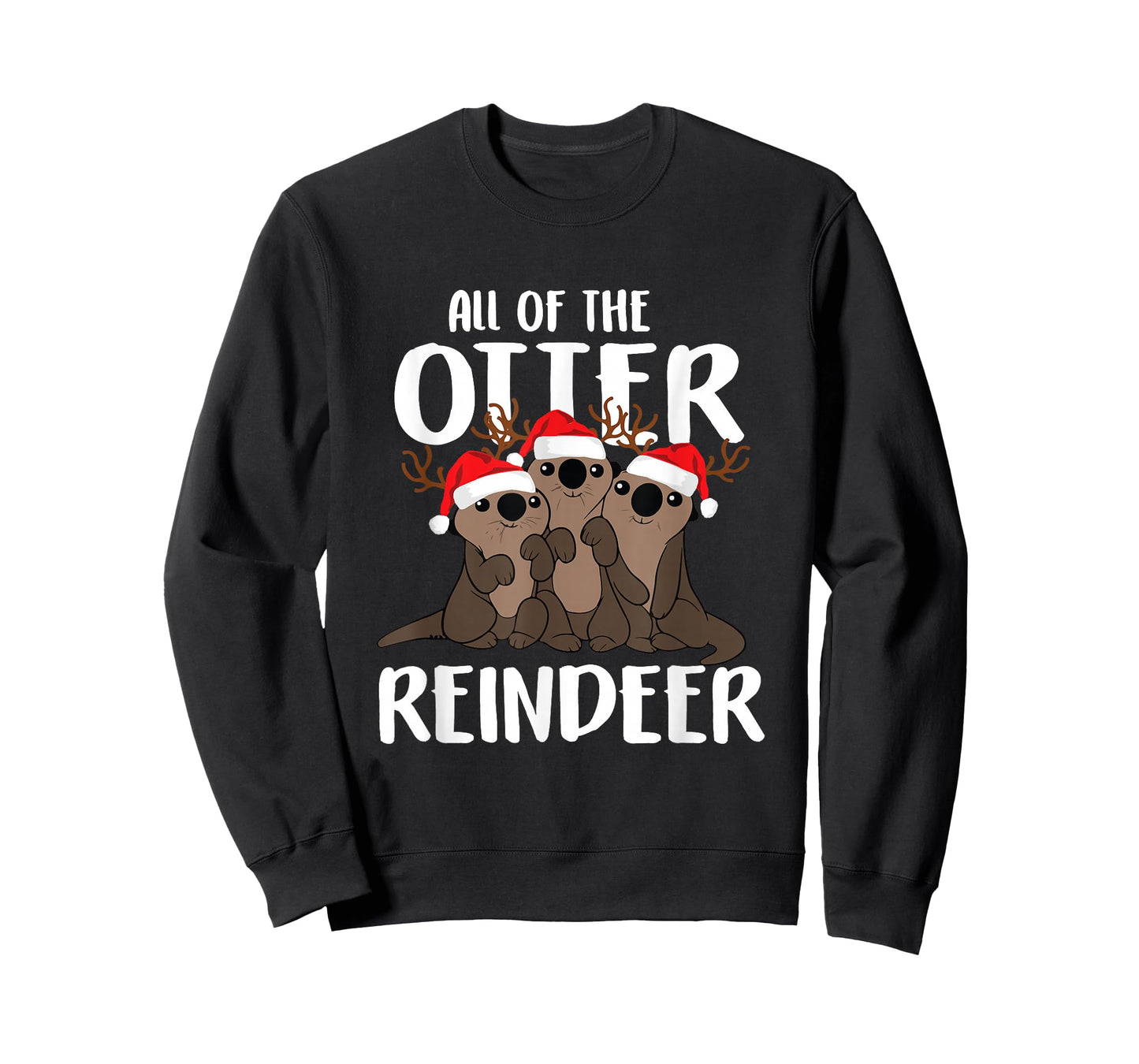 All Of The Otter Reindeer Funny Christmas Osprey Pajamas T-Shirt