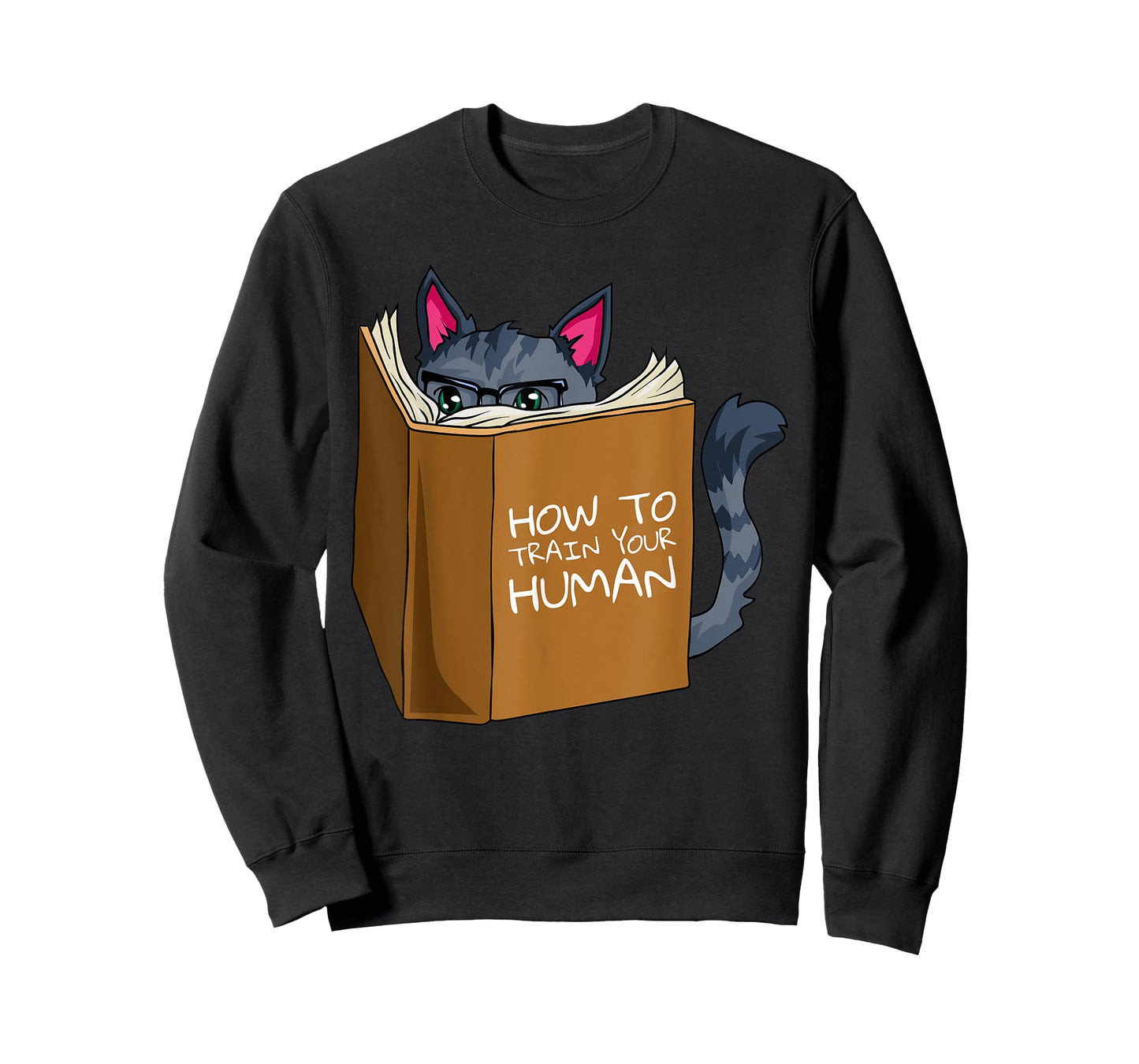 Funny Cat How To Train Your Human Hilarious Cats Meow Kitty T-Shirt