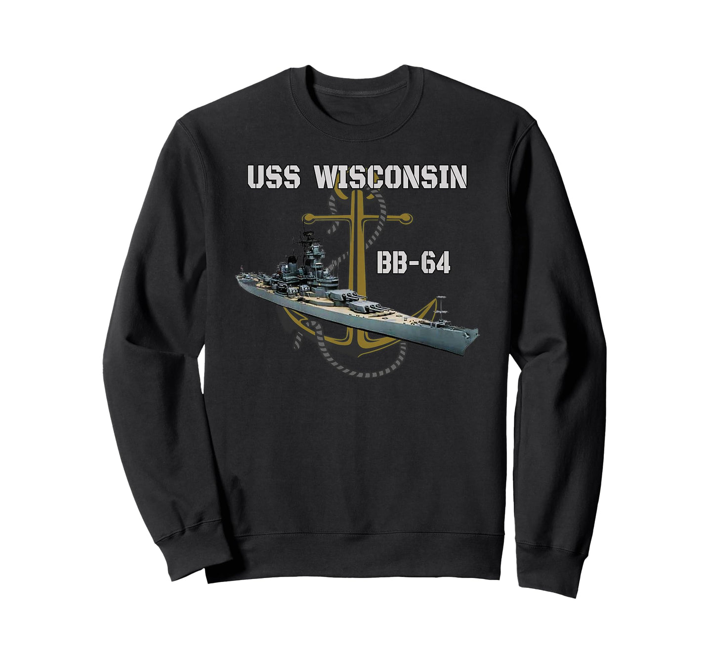 USS Wisconsin BB-64 Battleship WW2 American Warship Veterans T-Shirt