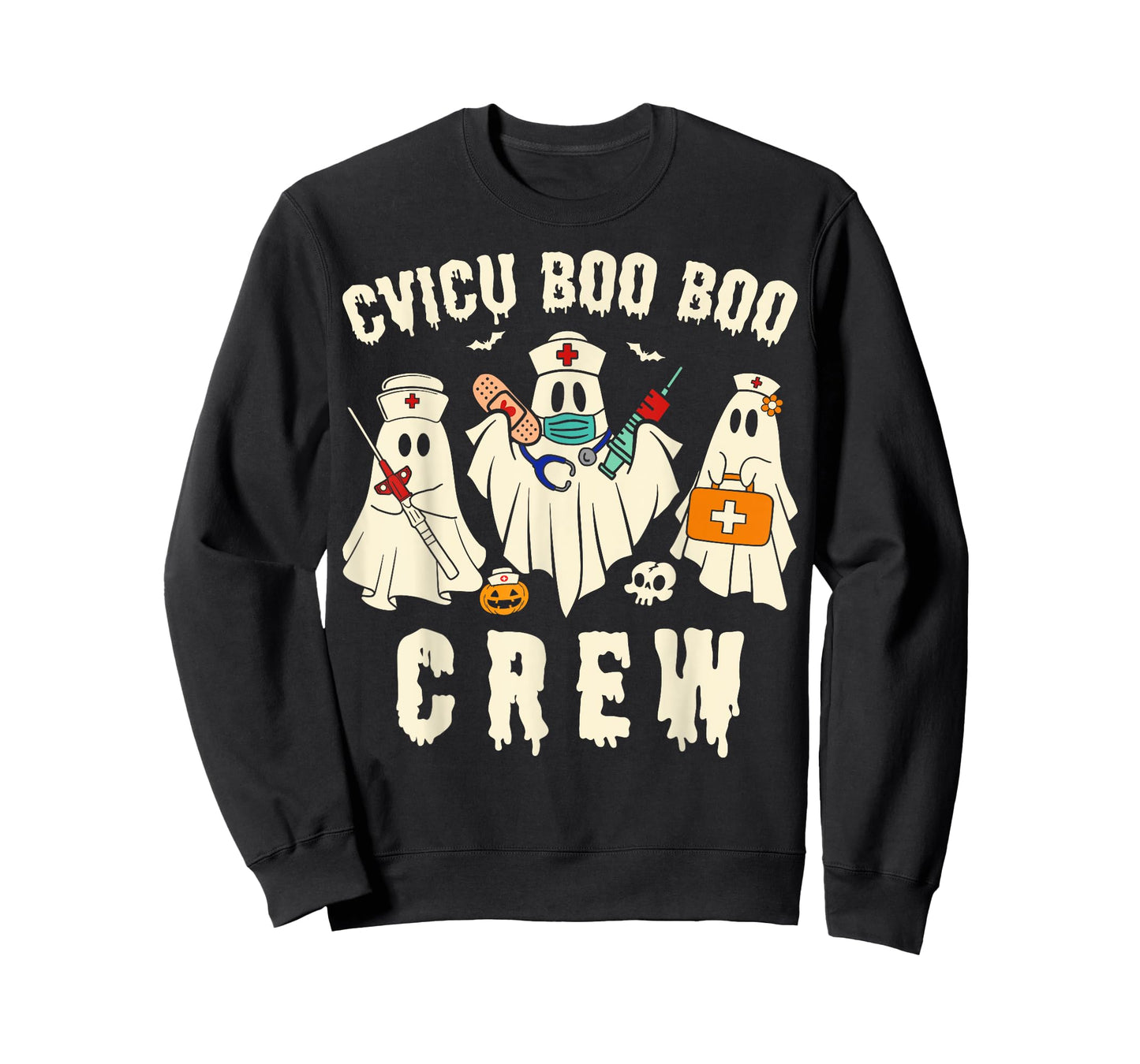CVICU Boo Crew Nurse Costume Halloween Nurse for Women T-Shirt