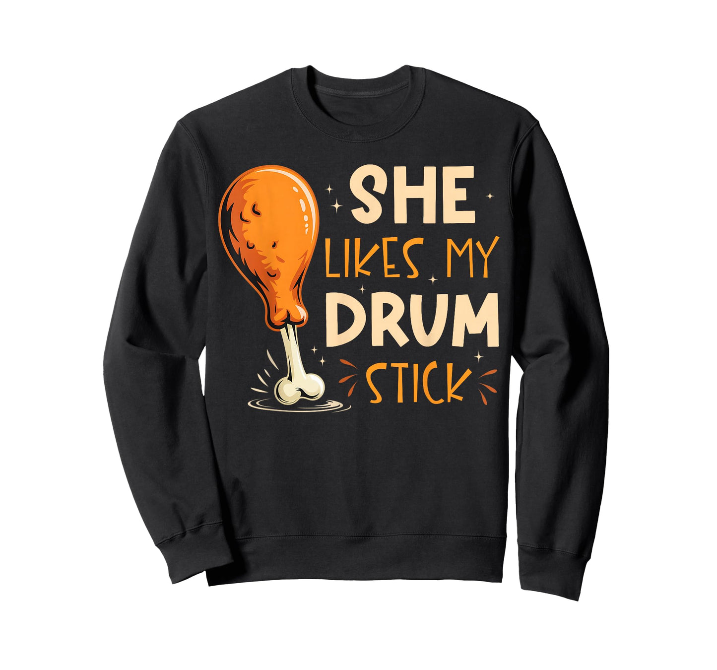 Funny She Likes My Drum Stick Couple Matching Thanksgiving T-Shirt