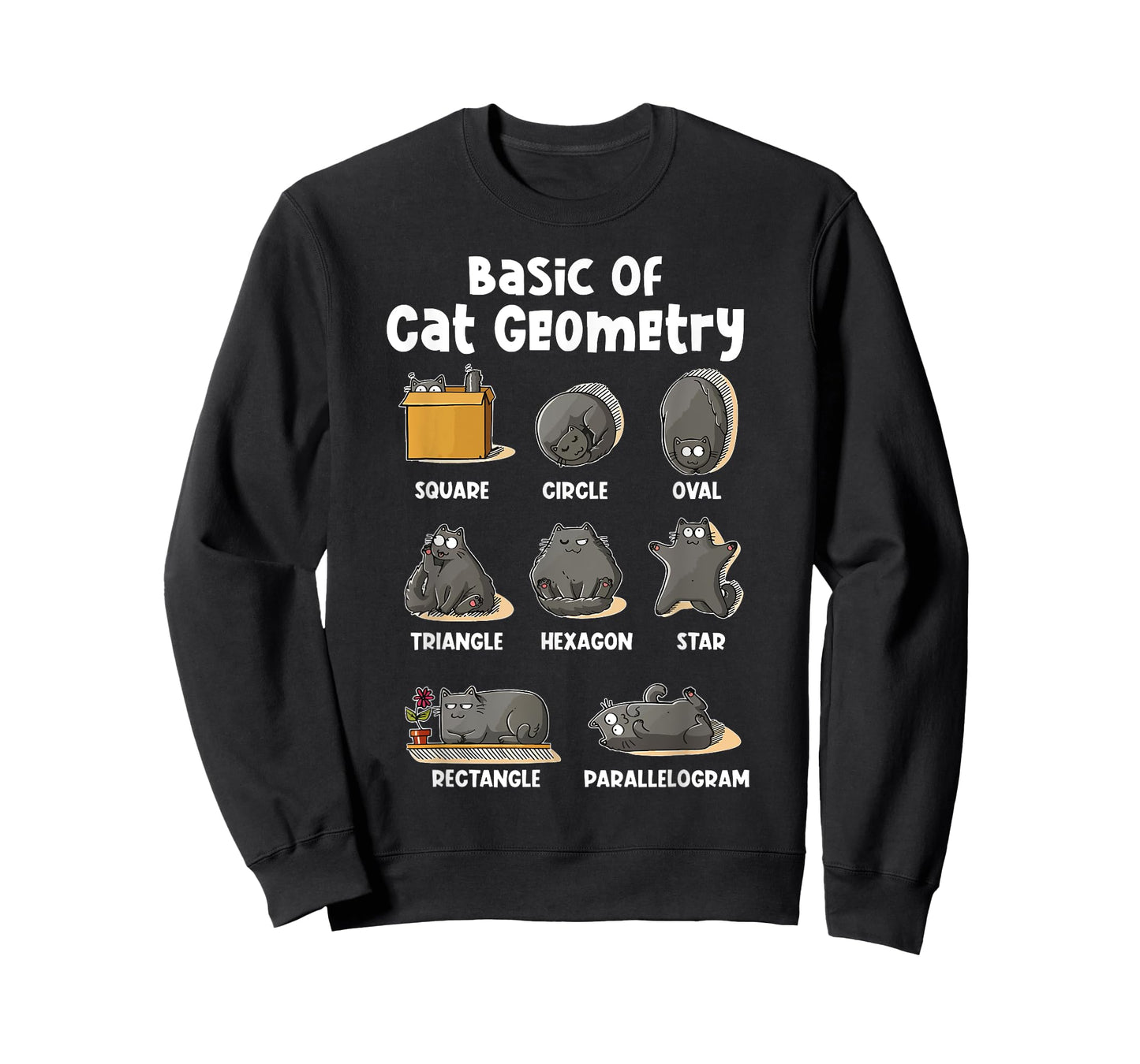 Cat Geometry Math Funny Cat Shapes Design for Cat Lovers T-Shirt