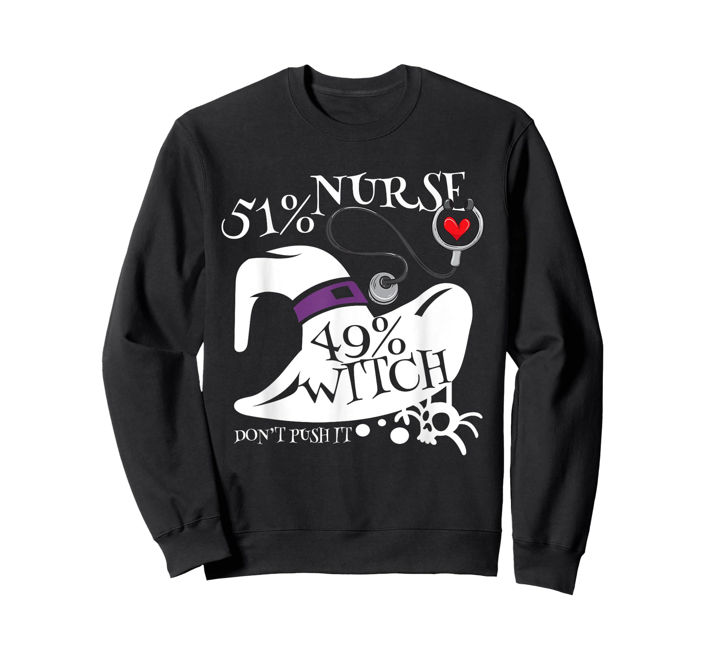 51% Nurse 49% Witch Funny Halloween Speelbind Nurse T-Shirt
