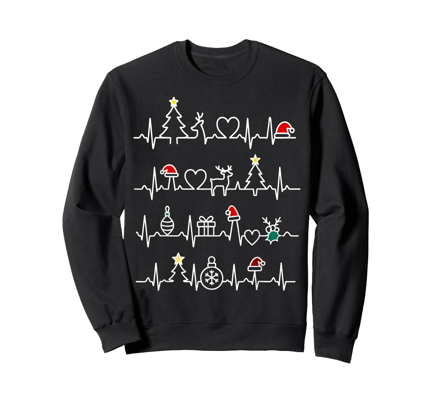 Christmas EKG Heartbeat Cardiologist Cardiology Heart Women T-Shirt