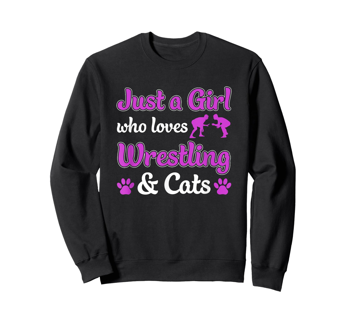 Just a Girl Who Loves Wrestling and Cats Women Funny Wrestle T-Shirt