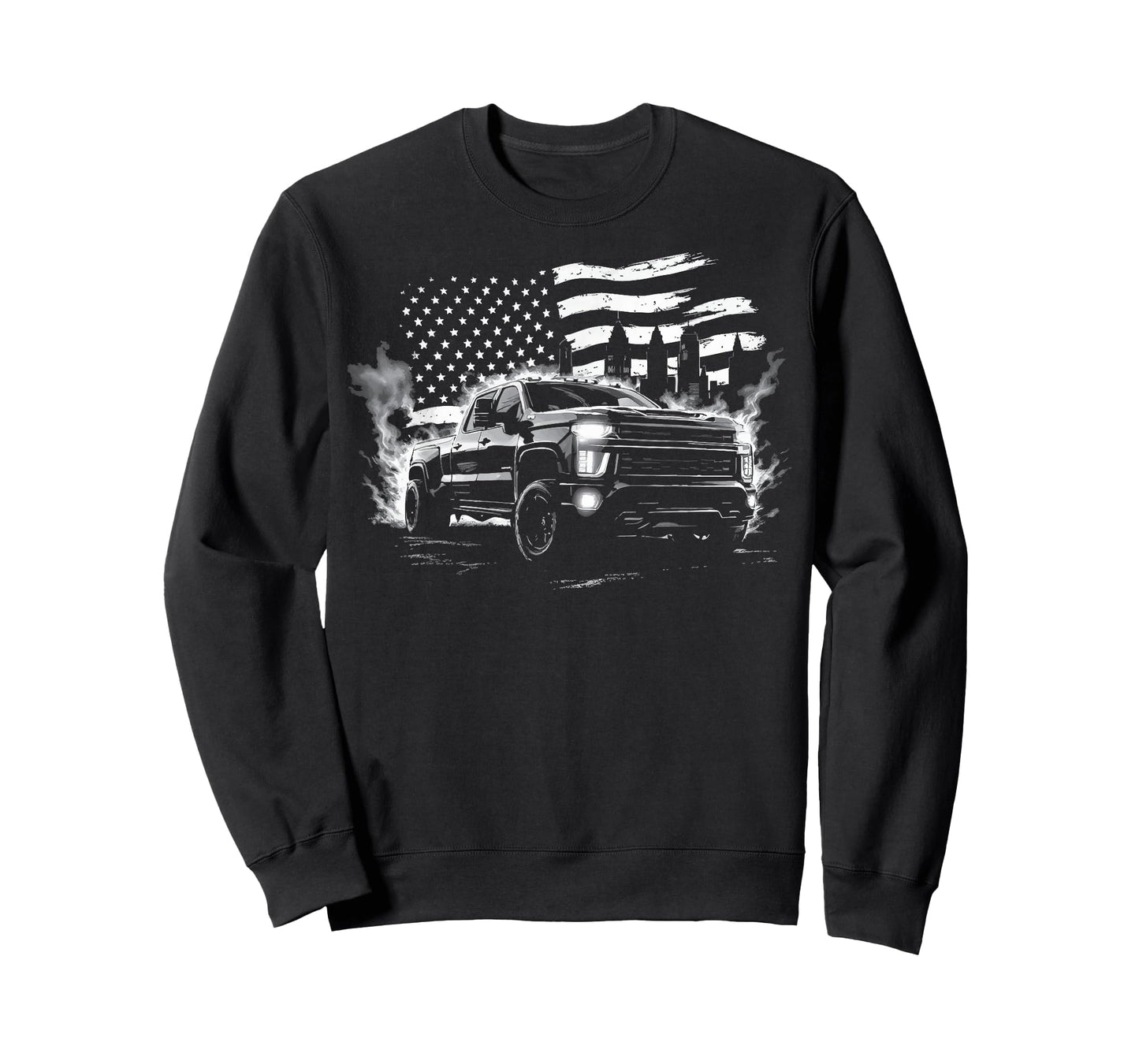 Silverado 2500 Crew Cab Truck Fourth Gen Patriotic Flag City T-Shirt