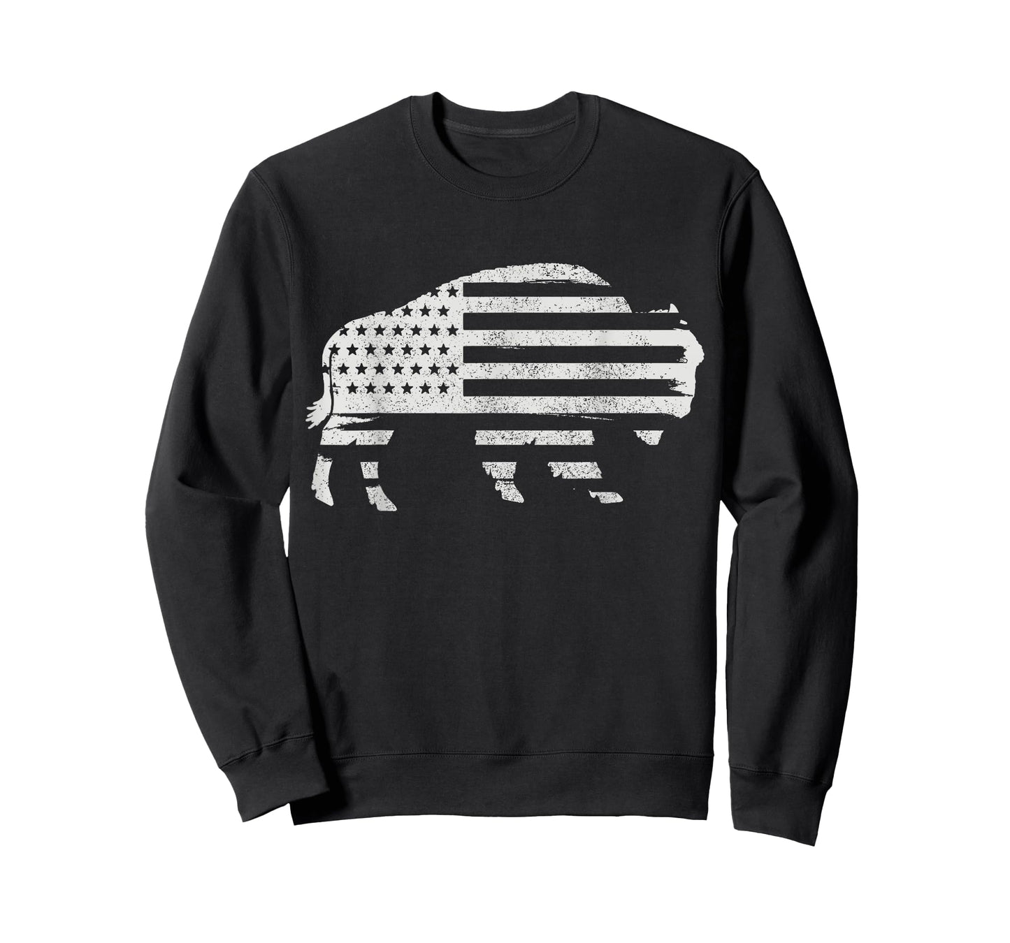 Bison Lover American Flag Buffalo Patriotic Vintage T-Shirt