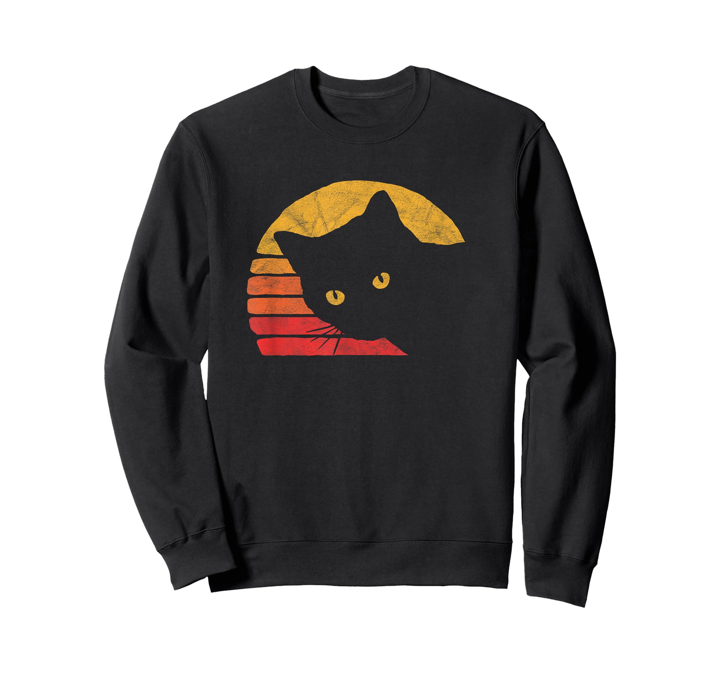 Vintage Eighties Style Cat Retro Distressed Design T-Shirt
