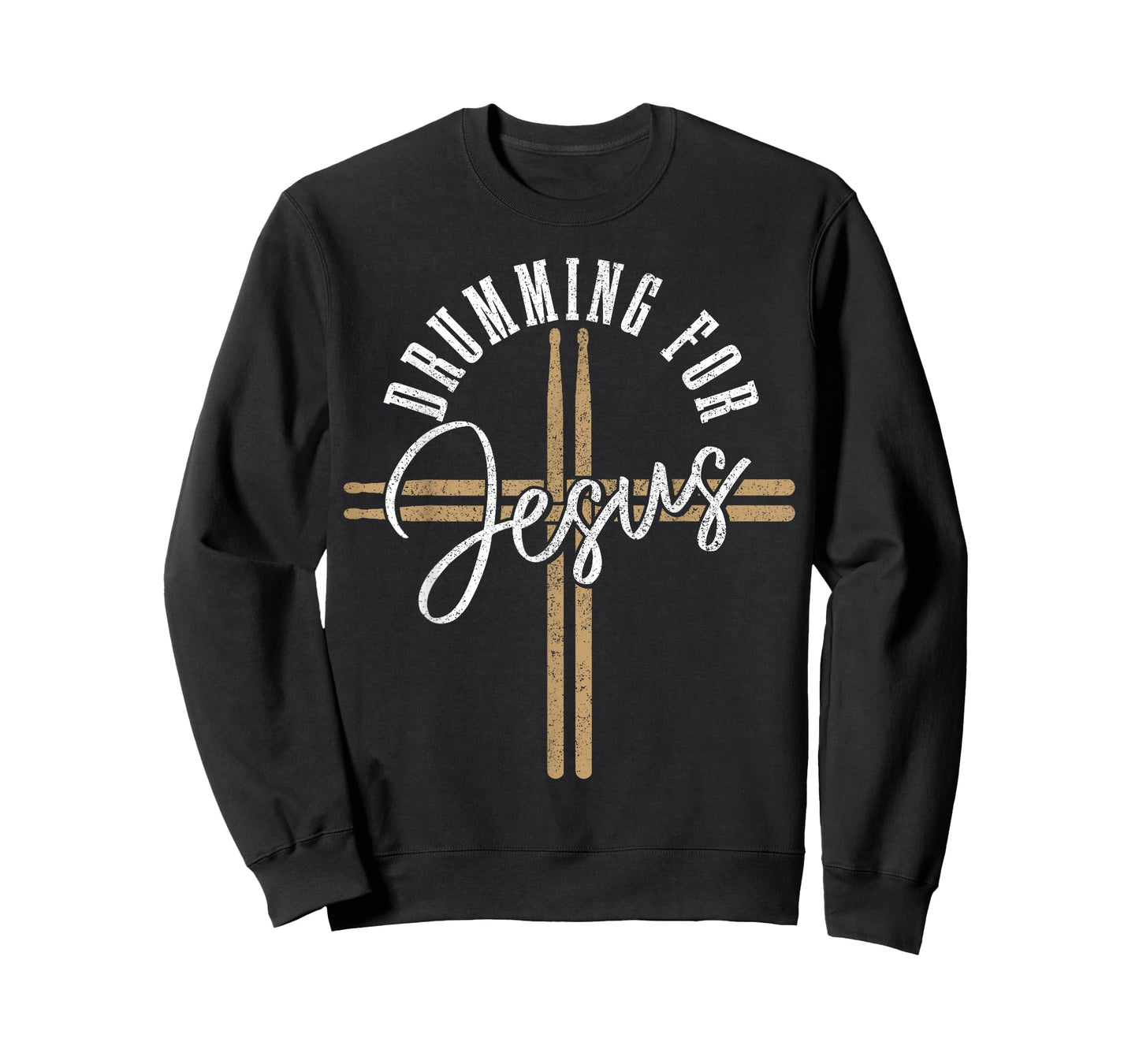 Drumming For Jesus Drum Sticks Cross Christian Drummer T-Shirt