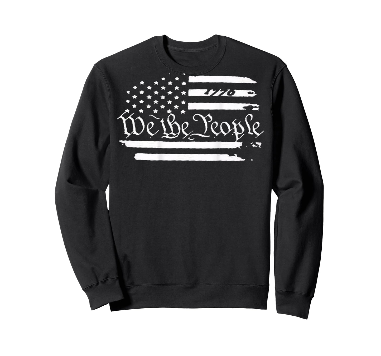 American Flag Patriotic 1776 We The People USA Print On Back T-Shirt
