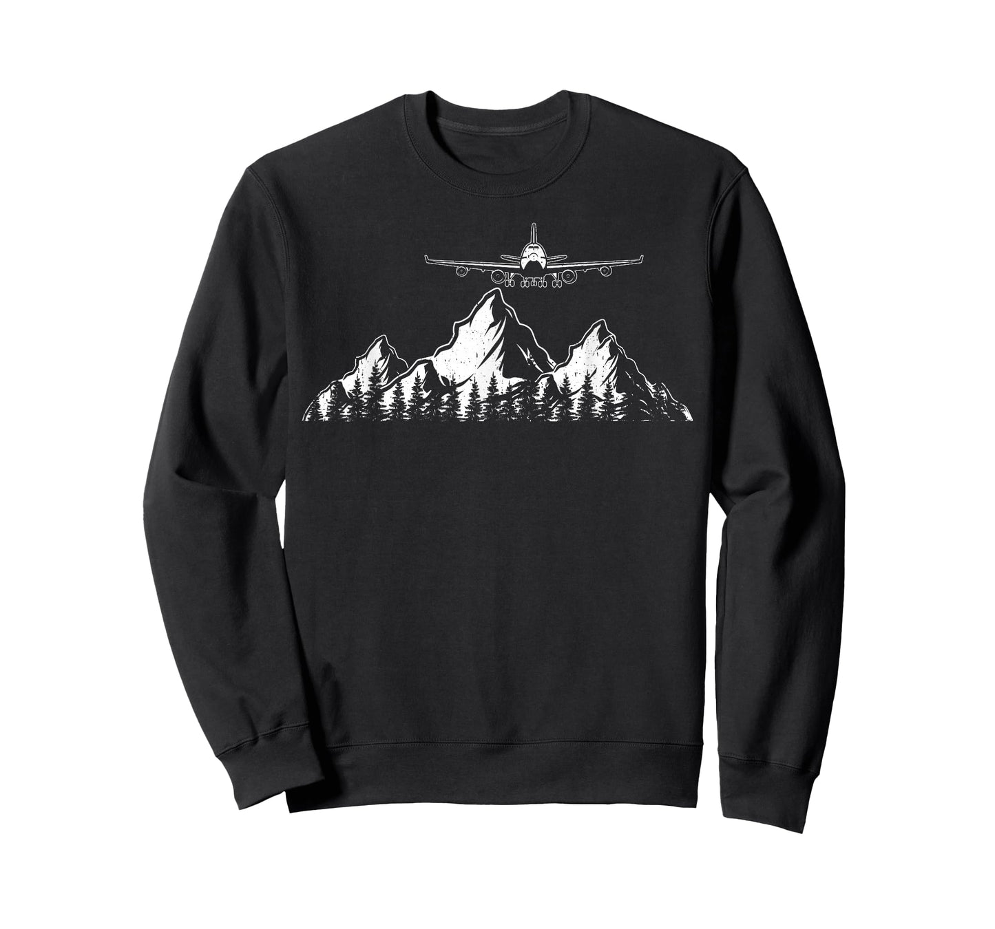 Airplane Over Mountains Funny Pilot Aviation Men Women Kids T-Shirt
