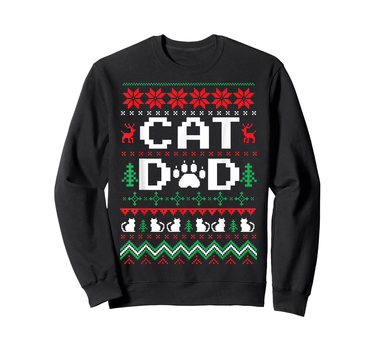 Funny Christmas Cat Dad Shirt Cats Kitten Men Women Kids T-Shirt