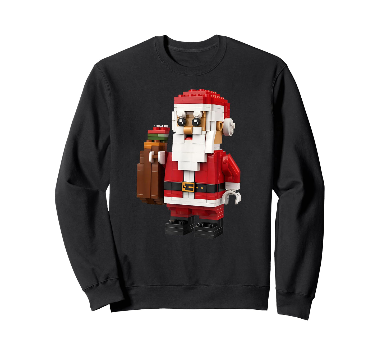Christmas Builder Block Brick Building Santa Face Kids Boys T-Shirt
