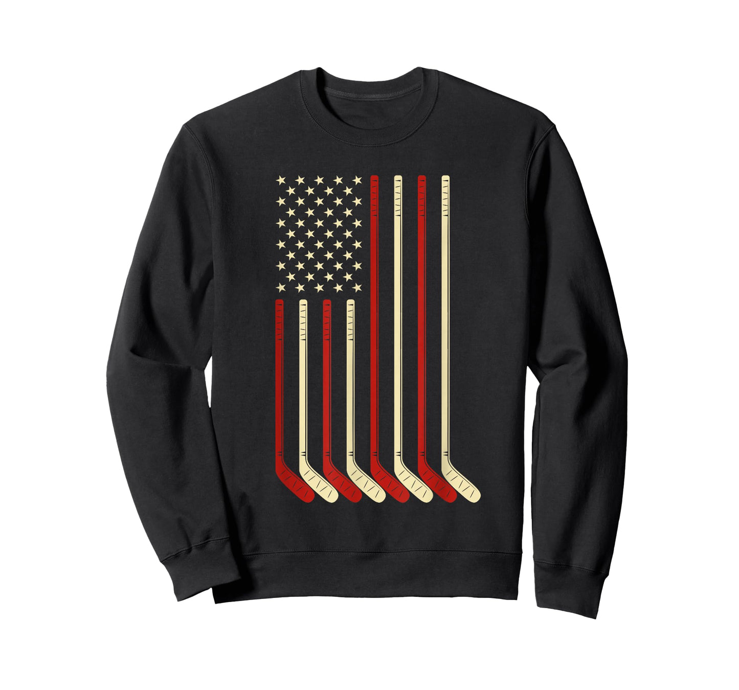 Hockey Goalie Gift USA Flag Hockey Stick Ice Hockey T-Shirt