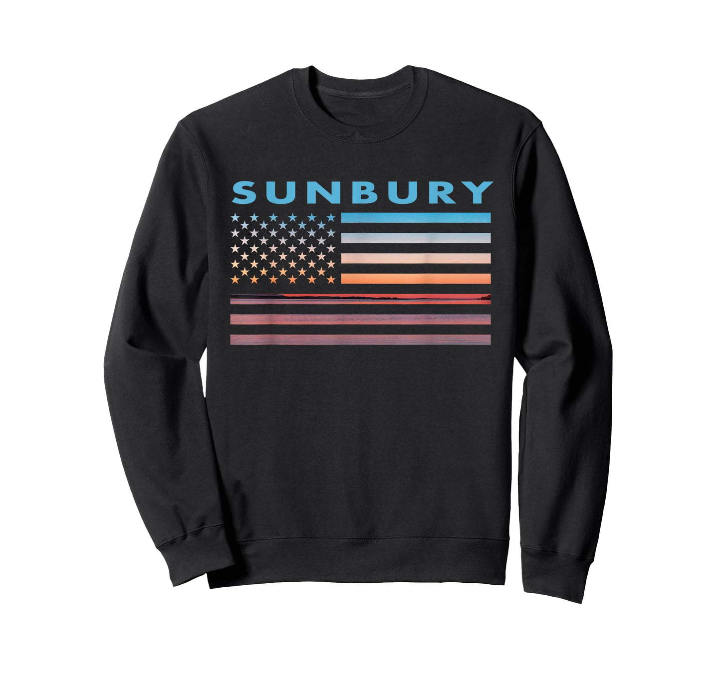 Vintage Sunset American Flag Sunbury, Georgia T-Shirt