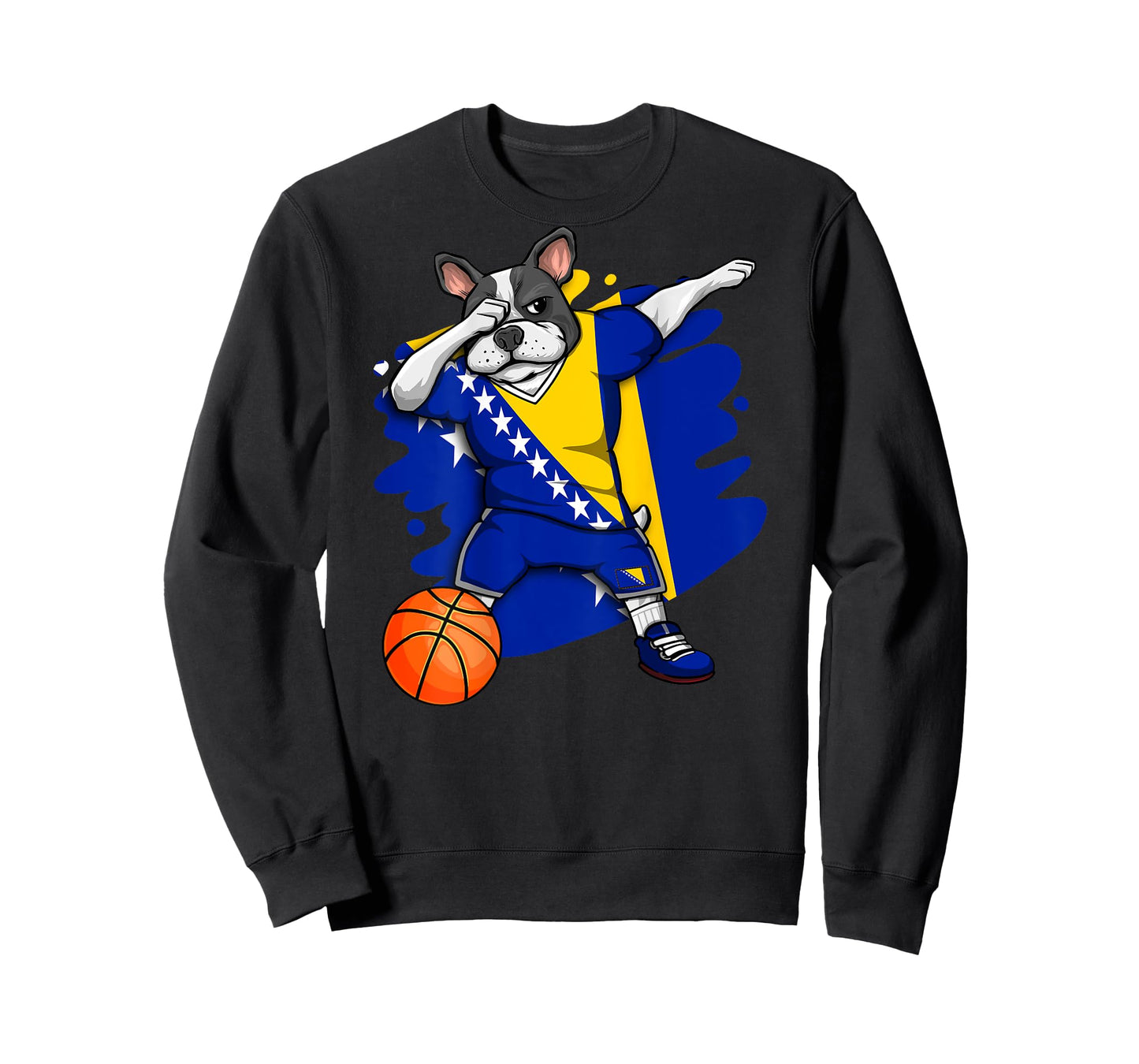 Dabbing Bulldog Bosnia Herzegovina Basketball Fan Jersey T-Shirt