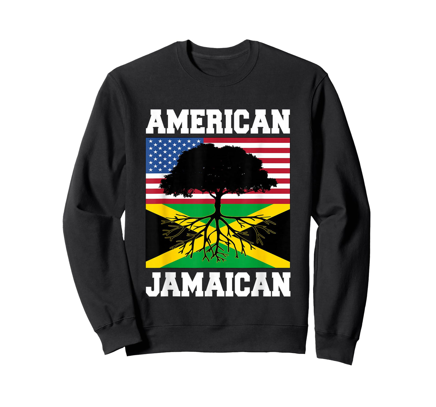 USA Jamaica Flag Jamaican Roots American Born America T-Shirt Small