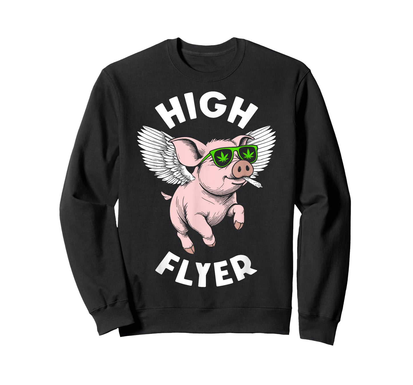 420 Marijuana Funny Pig Lover High Flyer Stoner Weed Pot T-Shirt