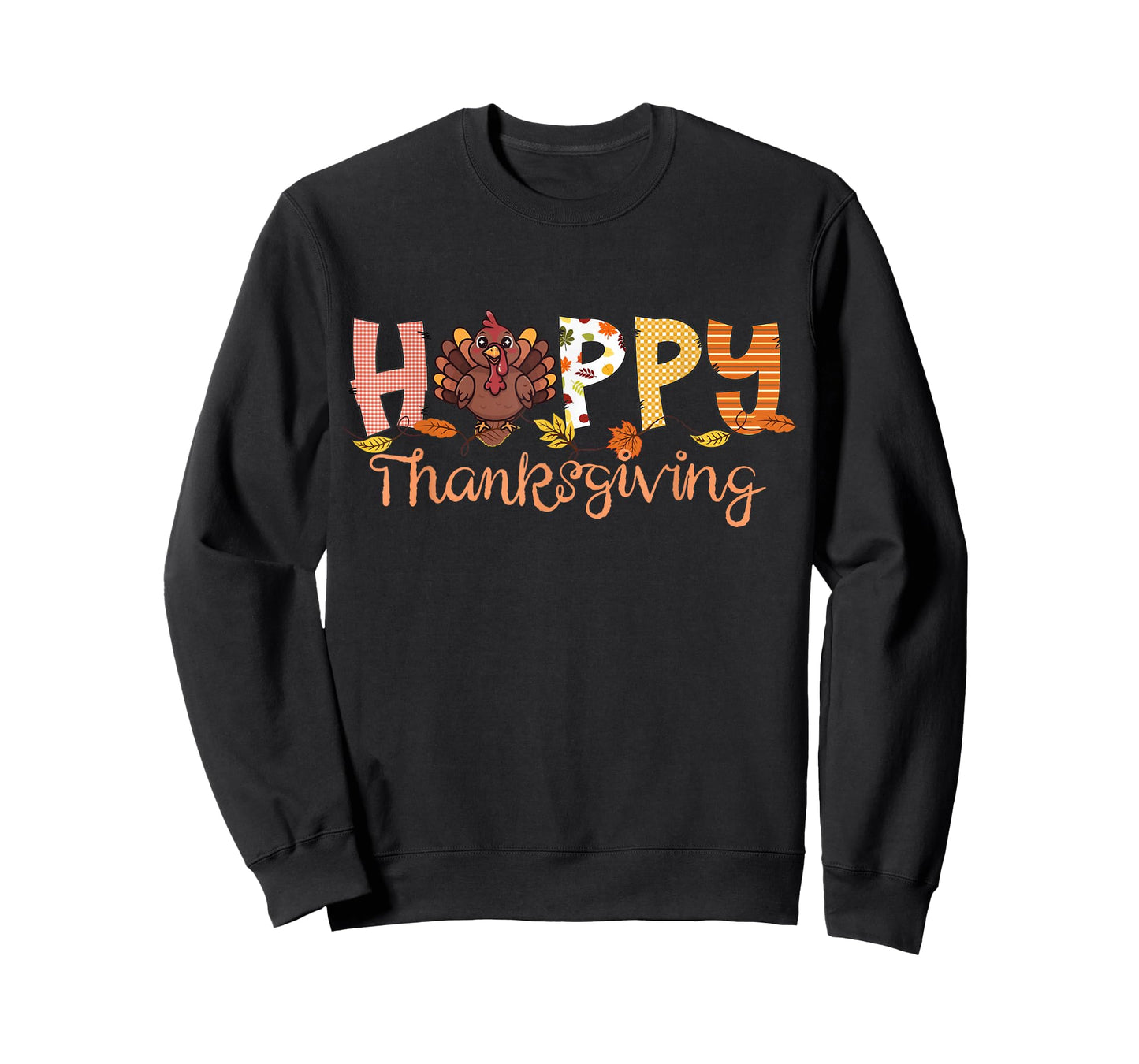 Happy Thanksgiving Cute Turkey Fall Leaves T-Shirt