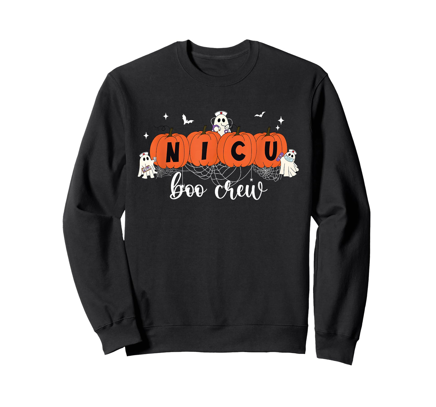 Cute NICU Boo Crew Spooky Nurse Halloween Cute Ghost Pumpkin T-Shirt