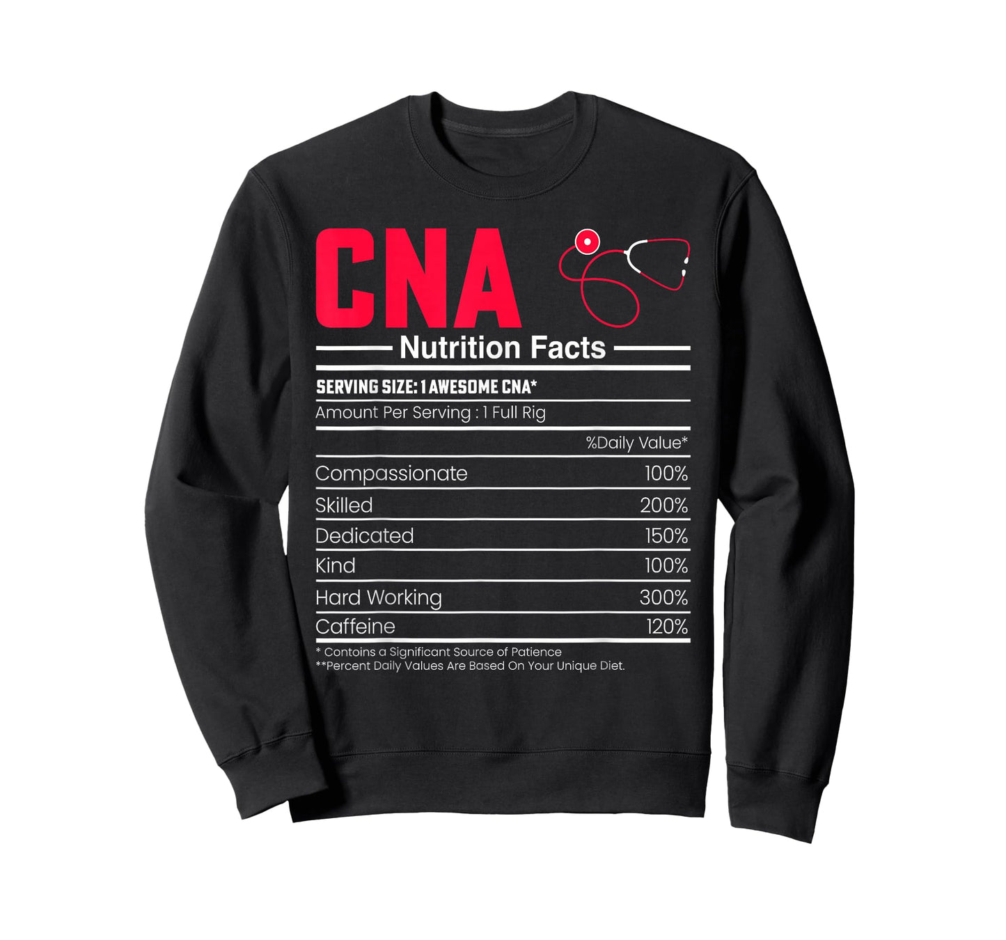 CNA Nutrition Facts - Funny Certified Nurse Assistant CNA T-Shirt