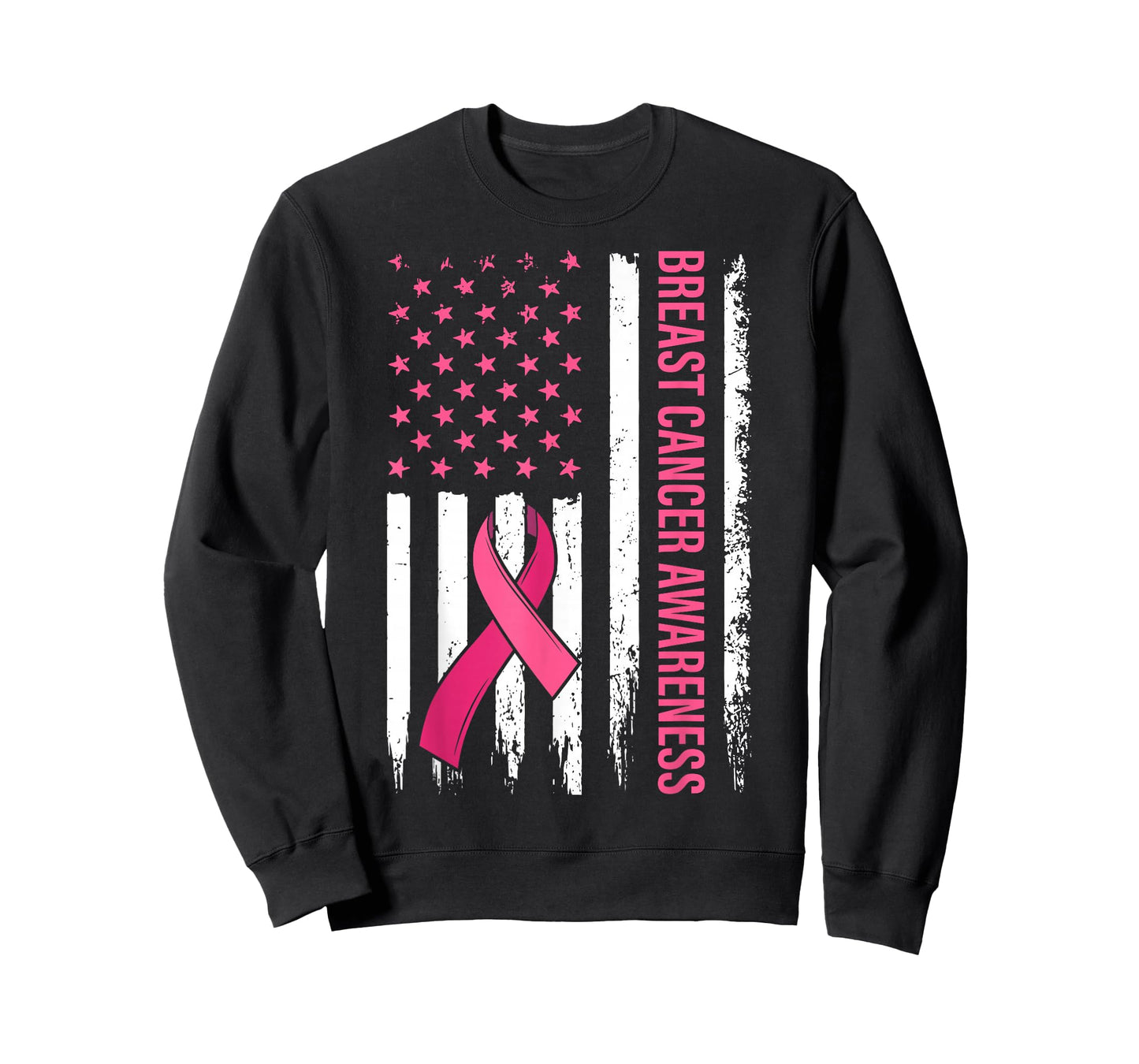 Warrior Survivor Breast Cancer Awareness Pink Ribbon US Flag T-Shirt