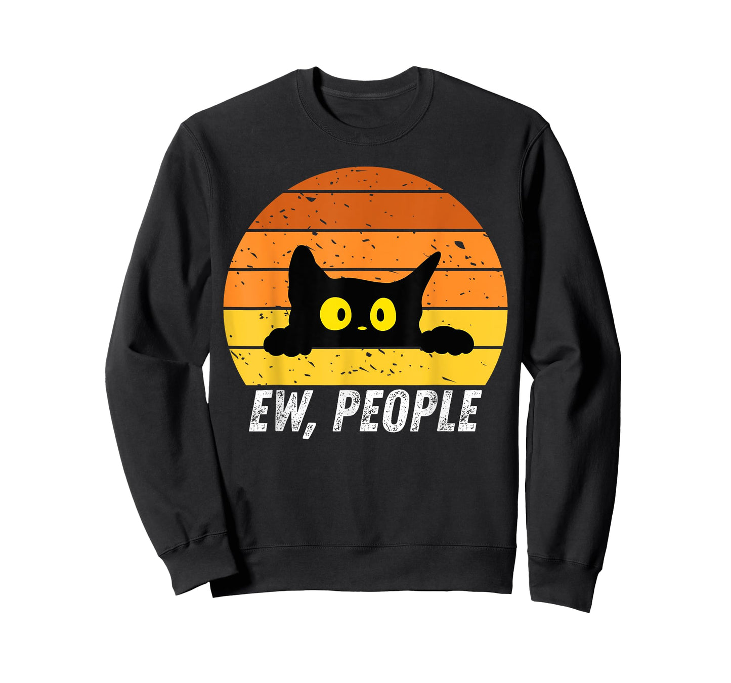 Ew People Retro Cat Funny Introvert Vintage Gifts Cat Lovers T-Shirt